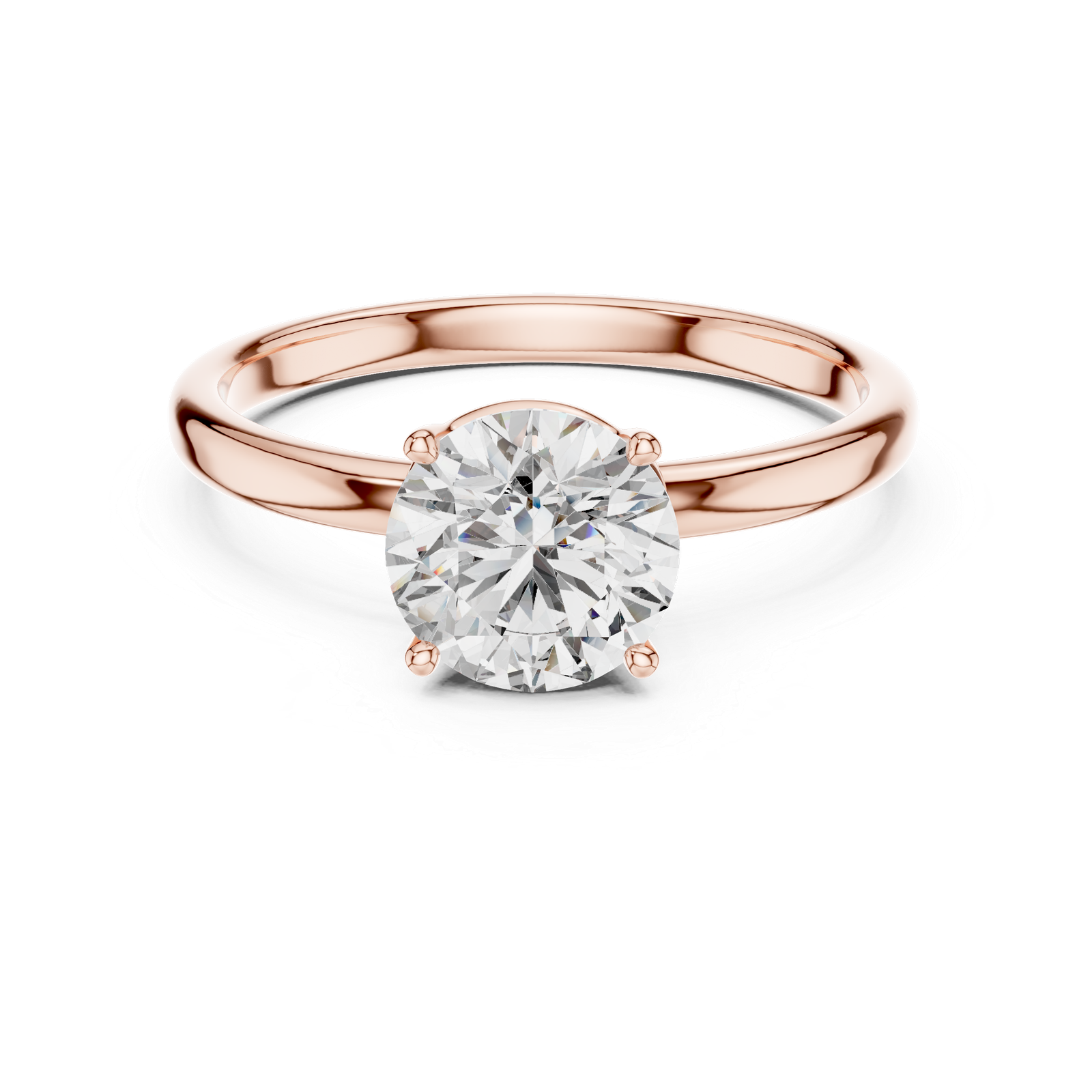 Elegant 4-Prong  Gold Diamond Solitaire Ring
