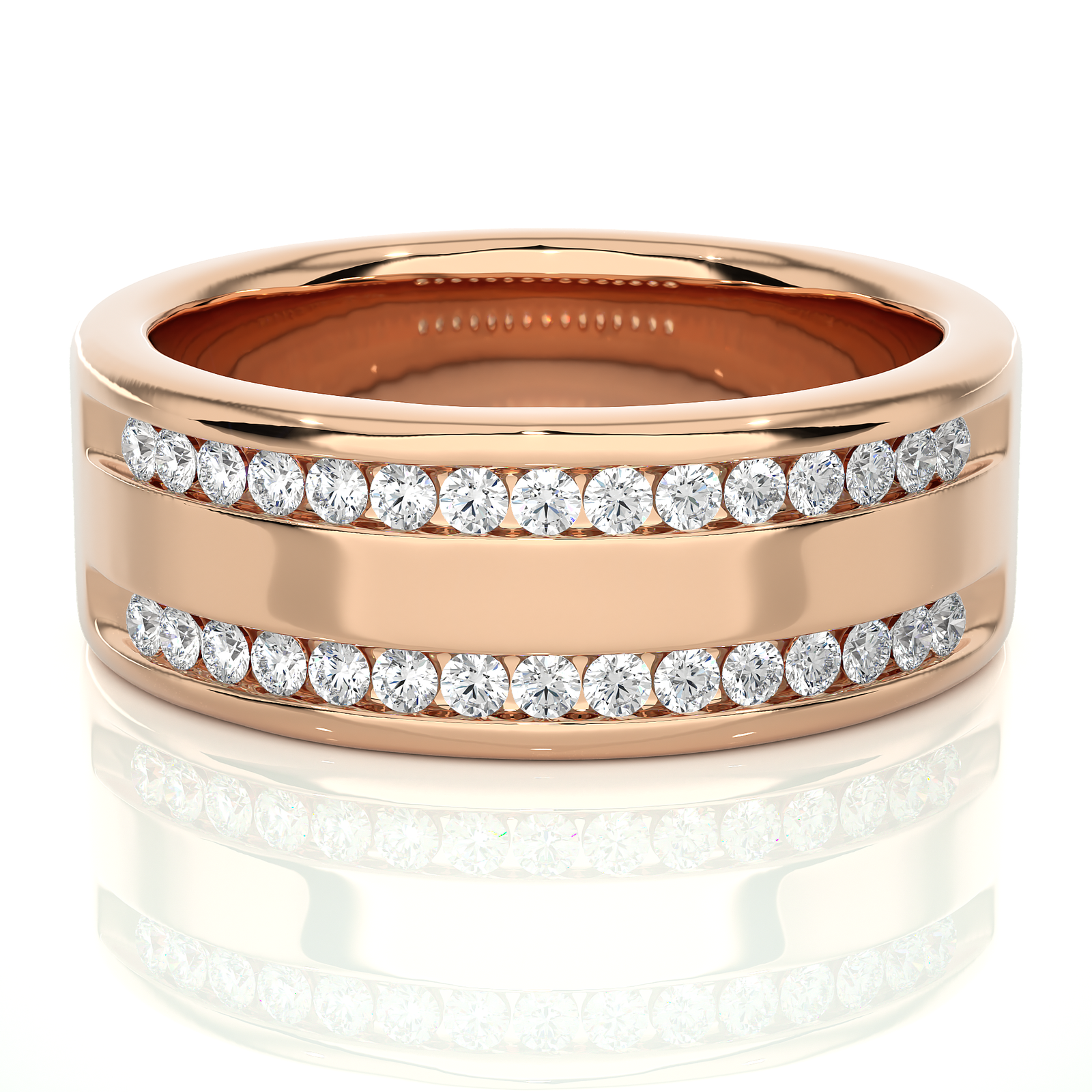Dual Row Lab Grown Diamond Channel Band
