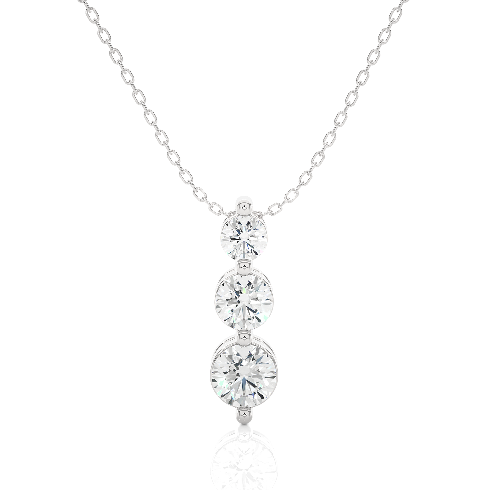 Trio Lab Grown Diamond Drop Pendant