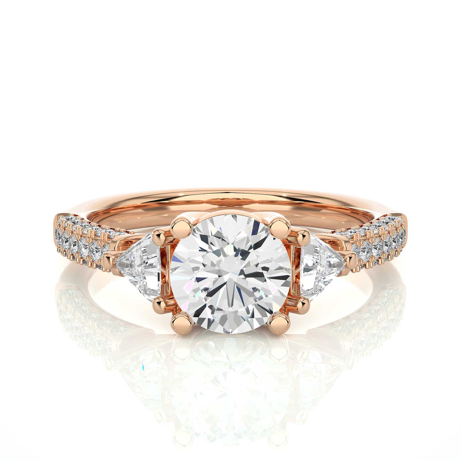 Timeless Three-Stone Diamond Engagement Ring