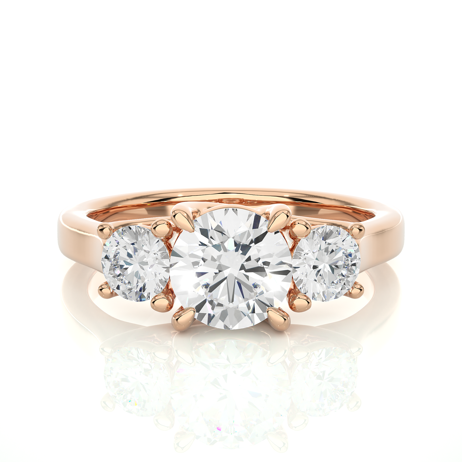 Three-Stone Round Diamond Engagement Ring