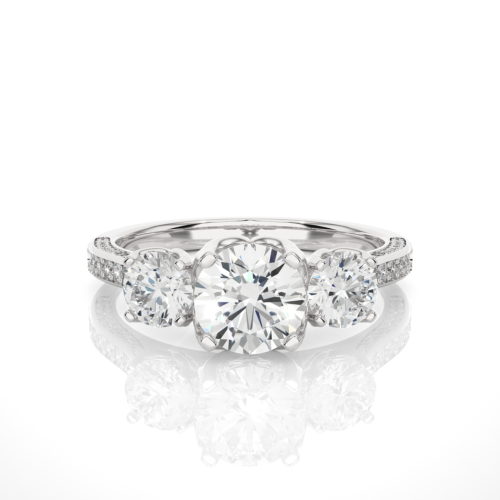 Timeless Three-Stone Diamond Ring