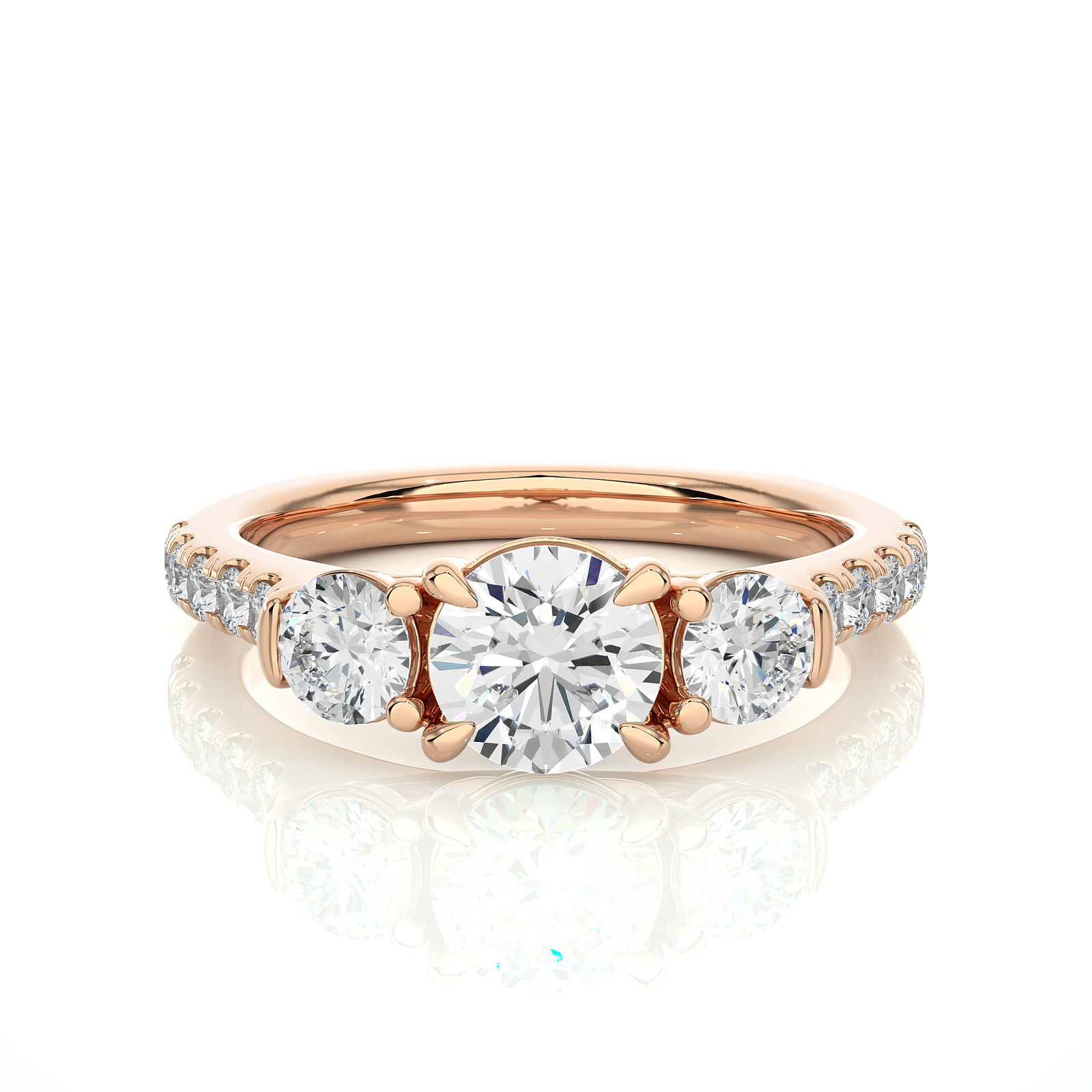 Three-Stone Diamond Engagement Ring
