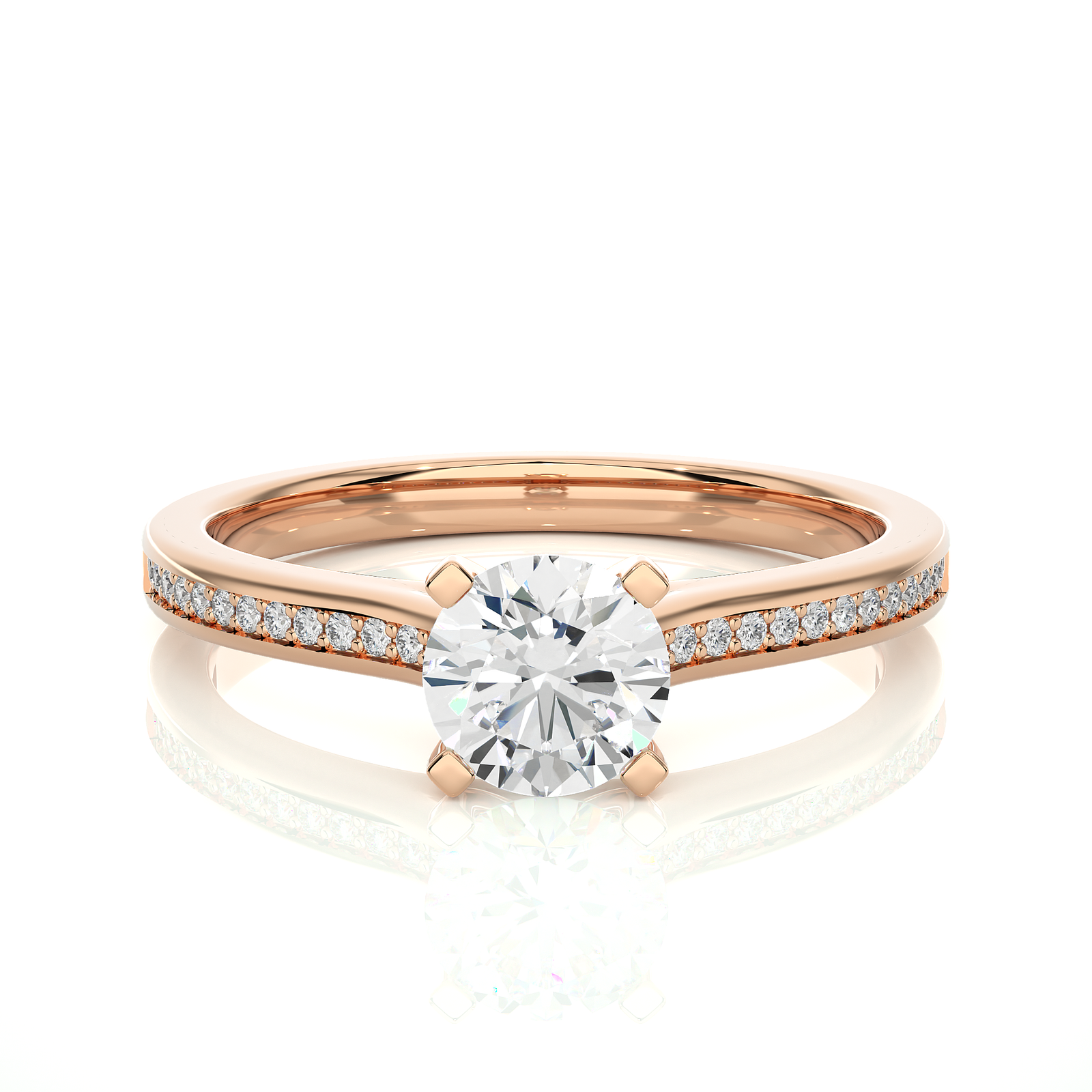 Round-Cut Solitaire Diamond Engagement Ring
