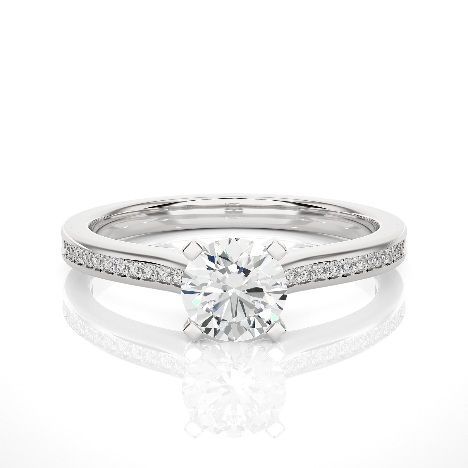 Round-Cut Solitaire Diamond Engagement Ring