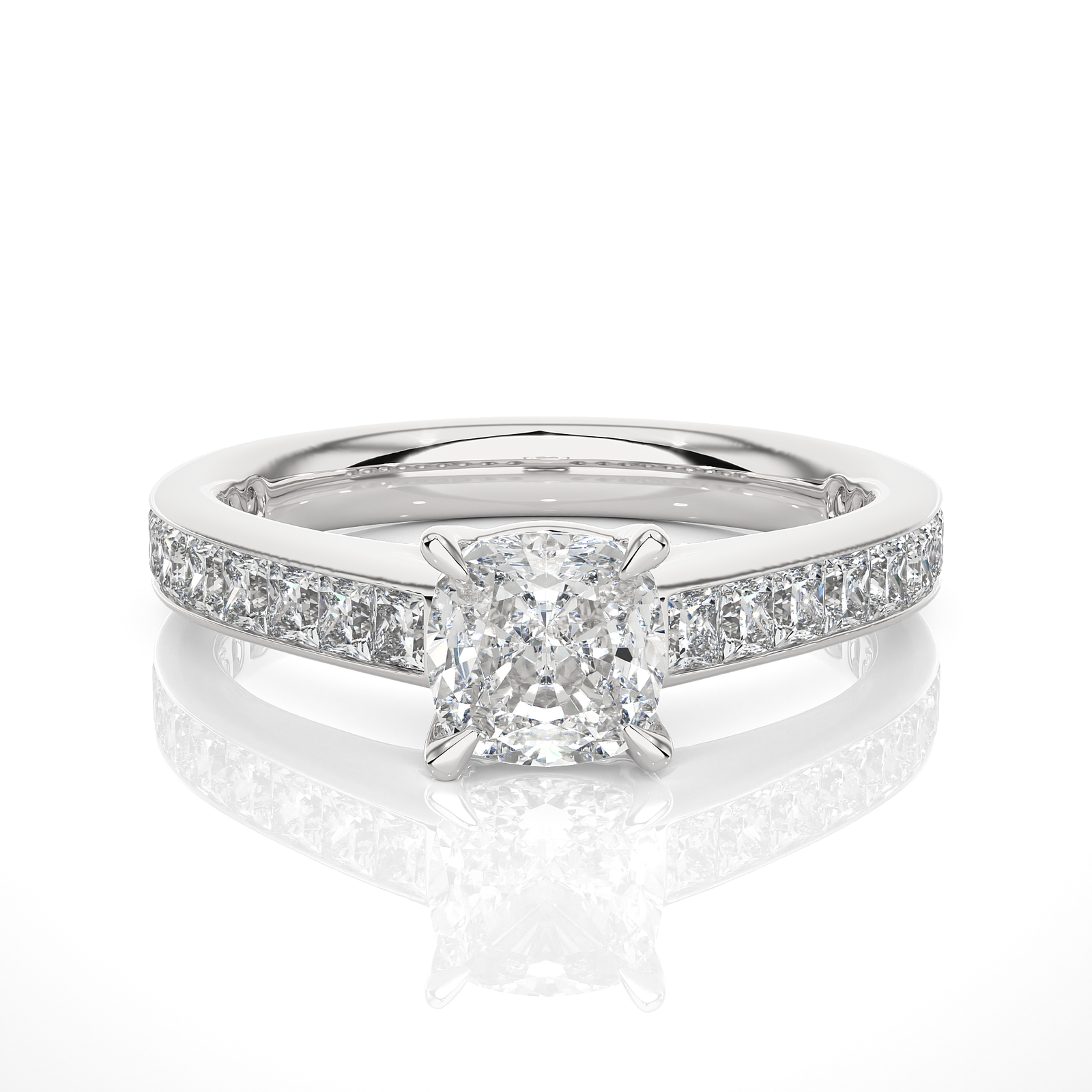 Princess-Cut Channel Set Diamond Engagement Ring