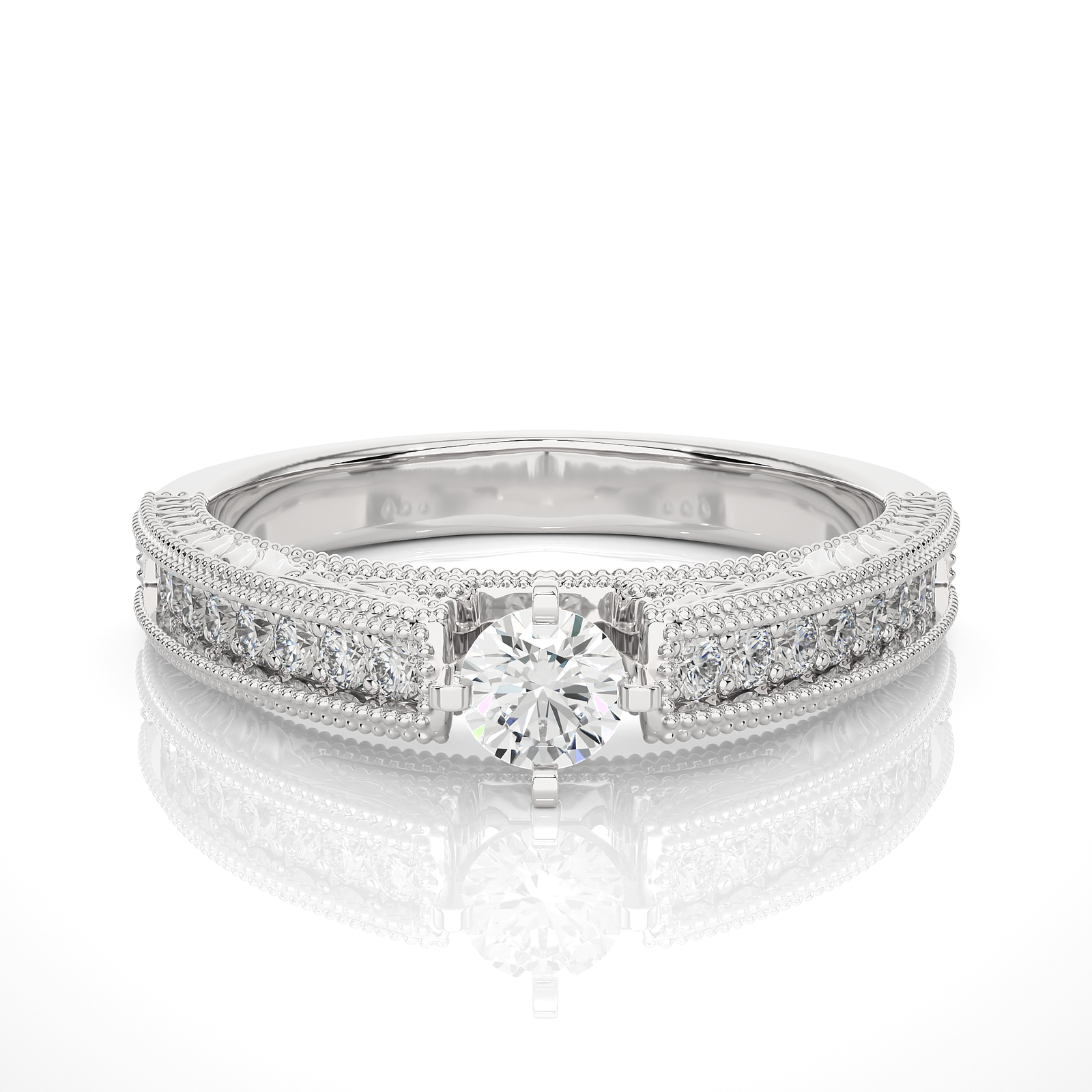 Vintage-Inspired Diamond Accents Engagement Ring