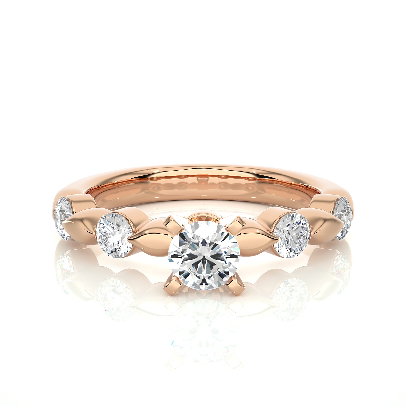 Round-Cut Diamond Engagement Ring
