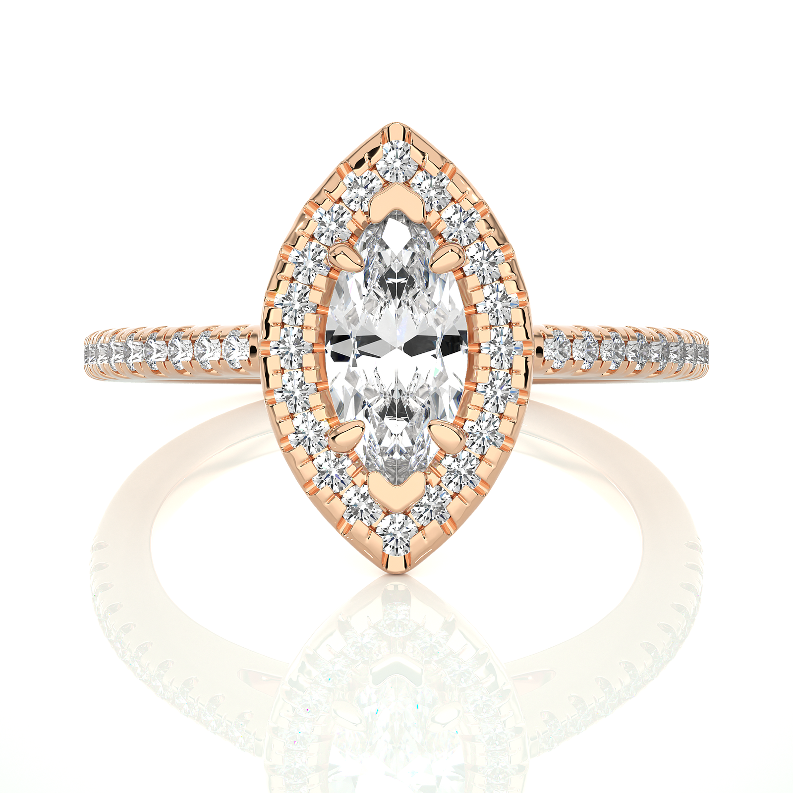 Marquise Halo Diamond Engagement Ring