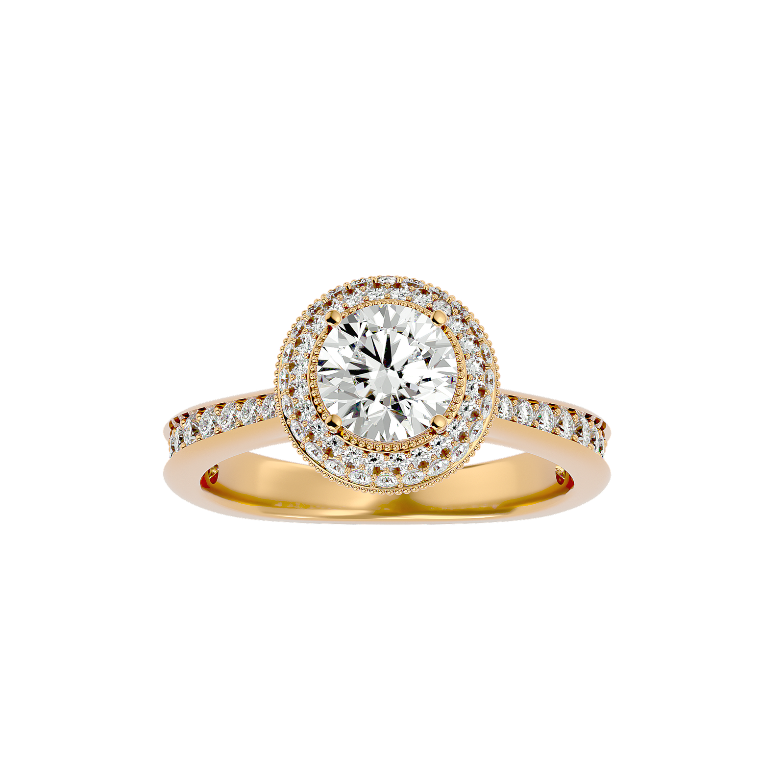 Double Halo Diamond Engagement Ring