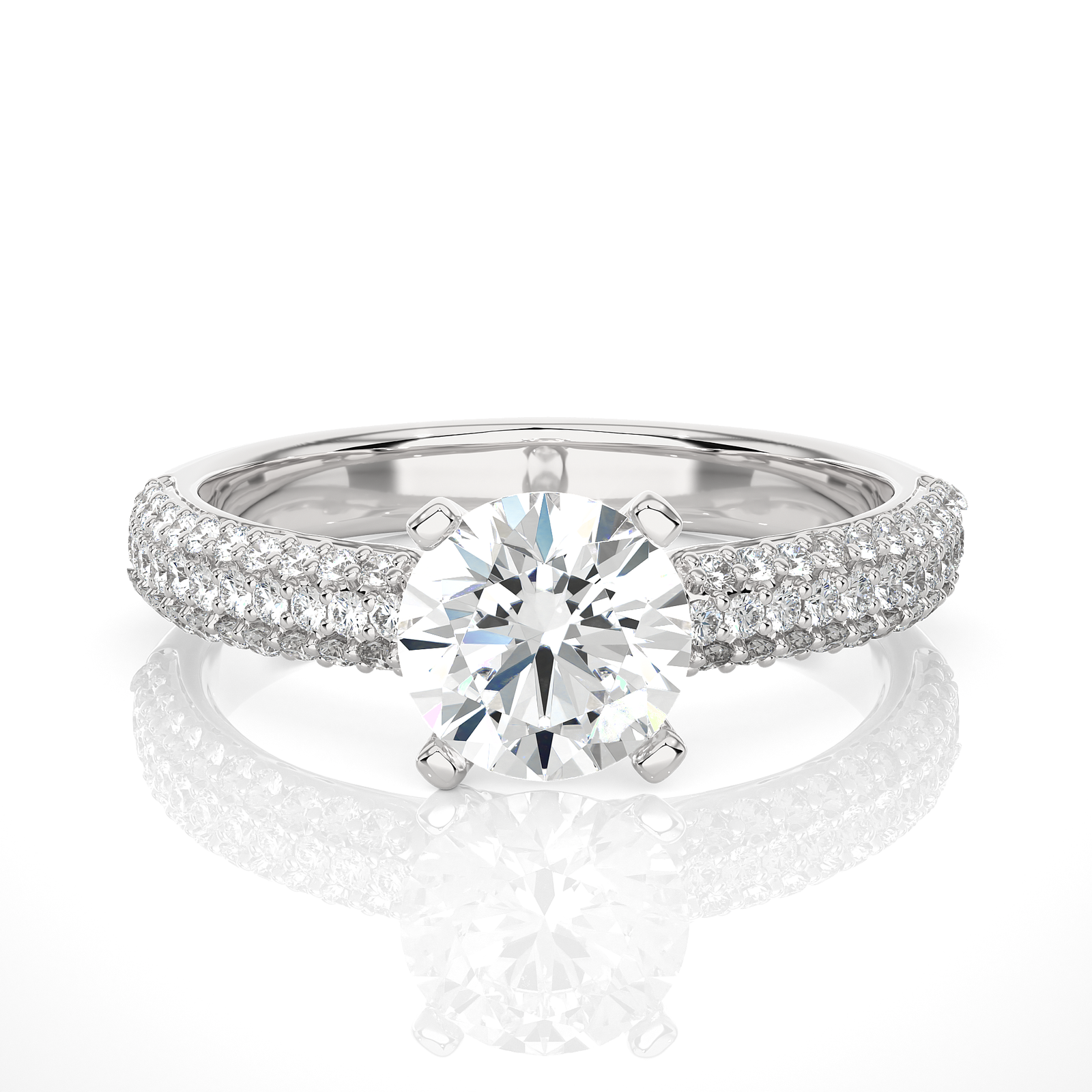 Classic Round-Cut Diamond Engagement Ring