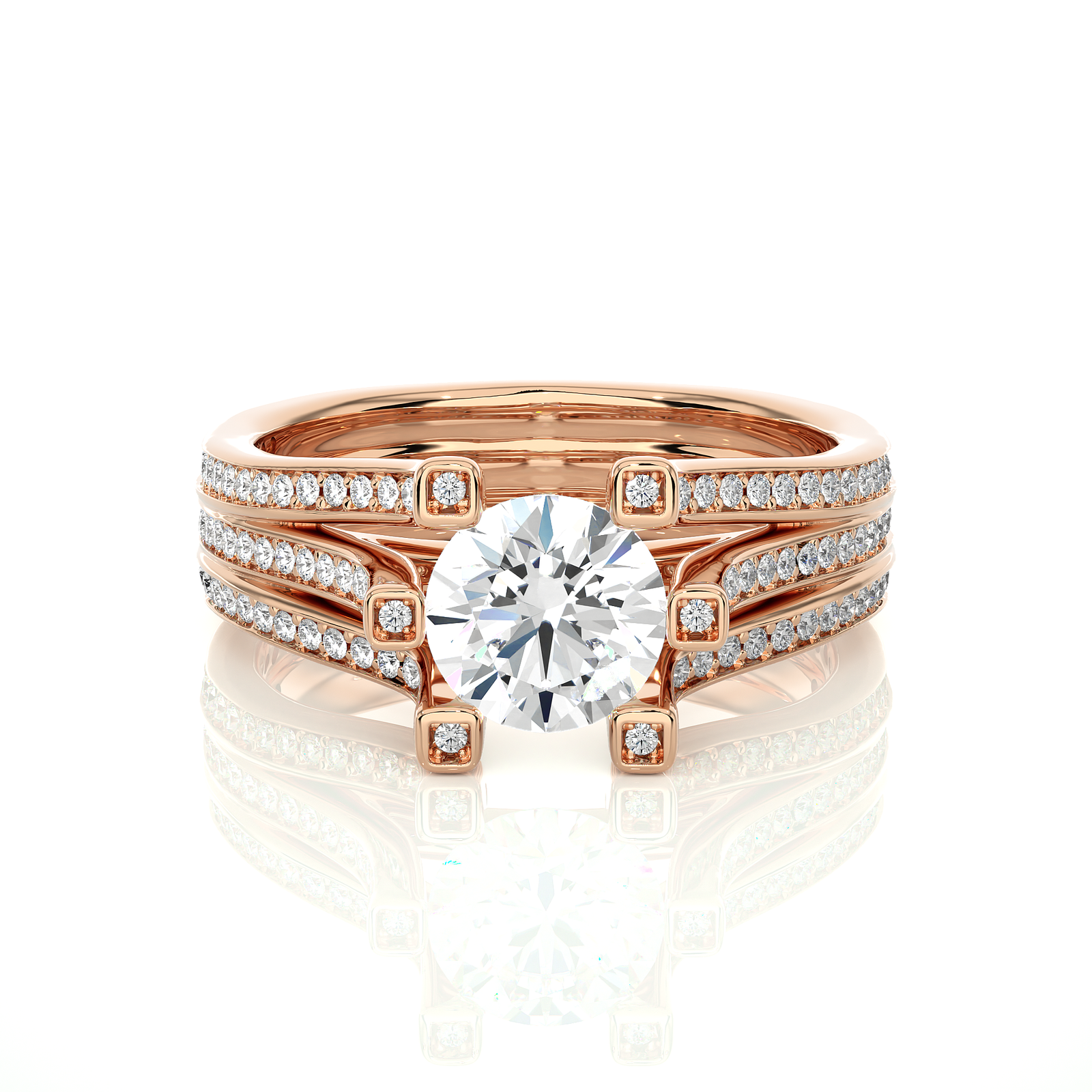 Split Shank Diamond Engagement Ring