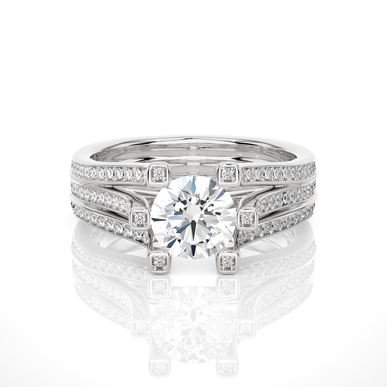 Split Shank Diamond Engagement Ring