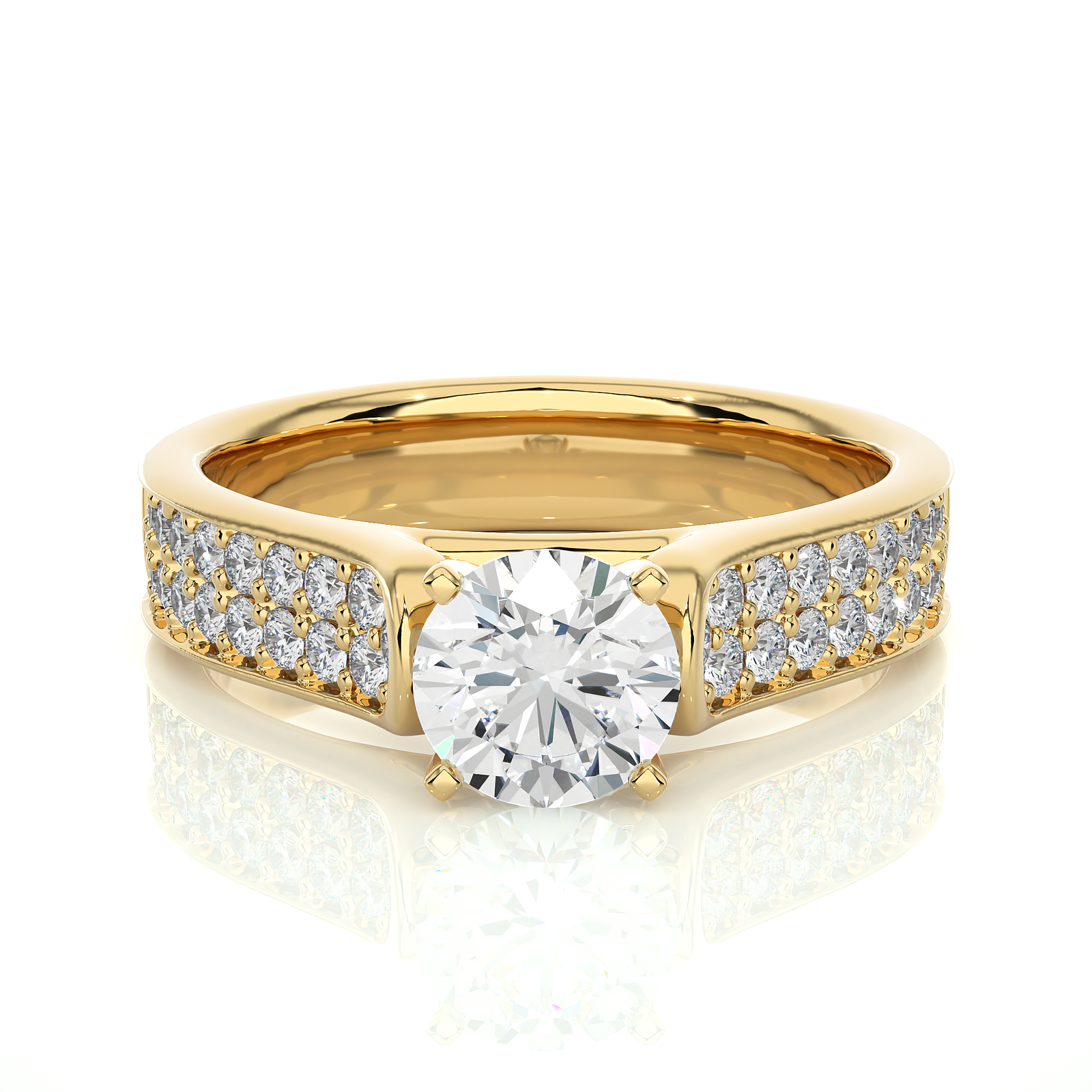 The Pavé Diamond Solitaire Ring