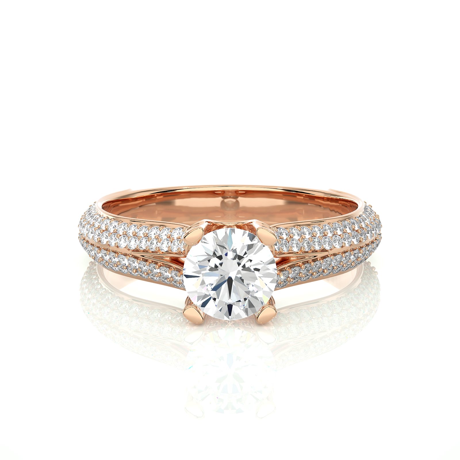 The Pavé Split Shank Diamond Engagement Ring