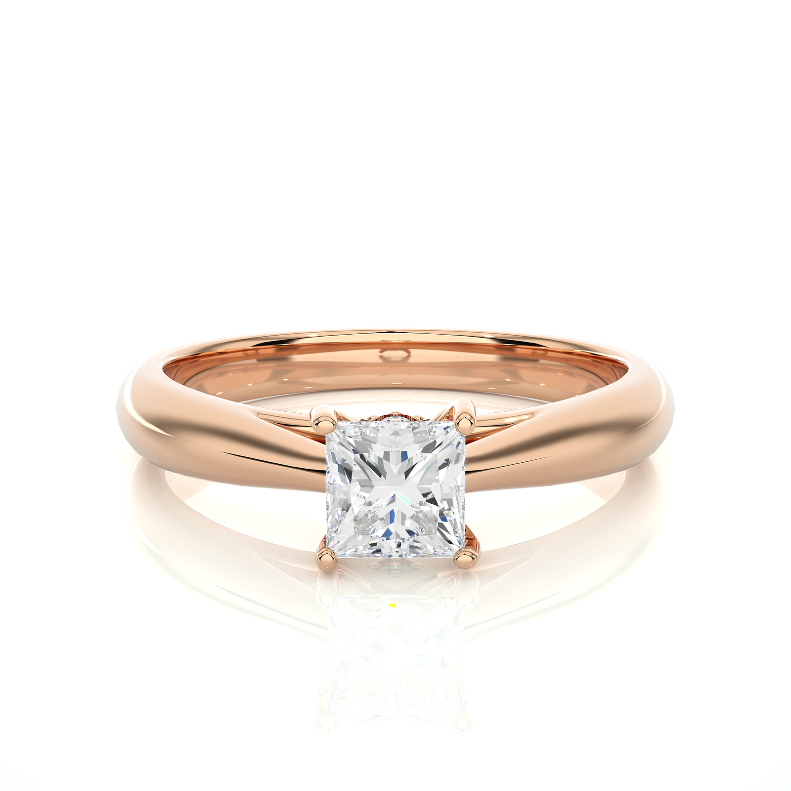  Princess-Cut Solitaire Engagement Ring