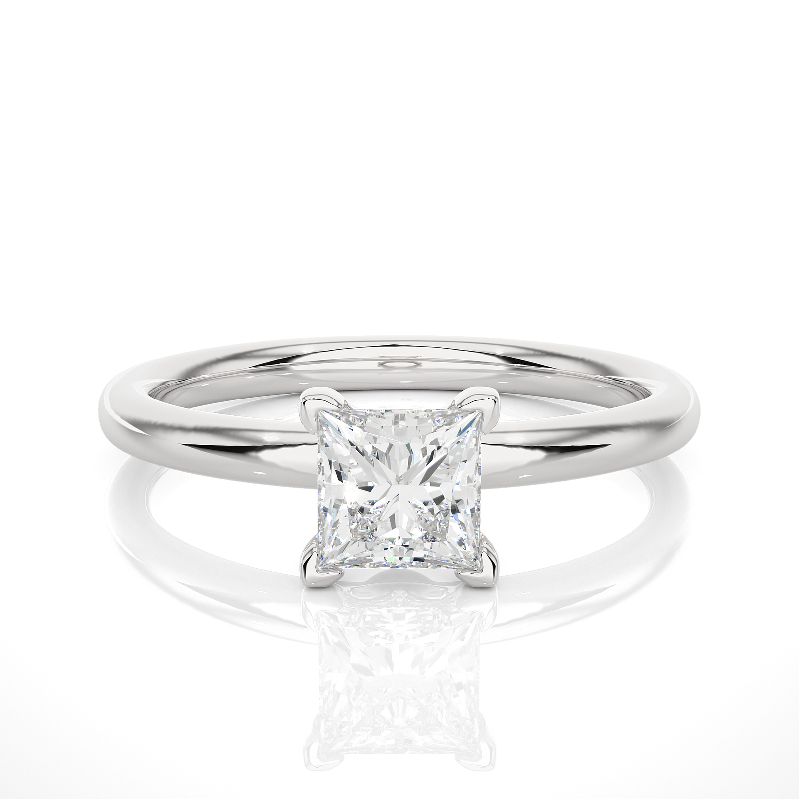 Princess-Cut Diamond Solitaire Ring