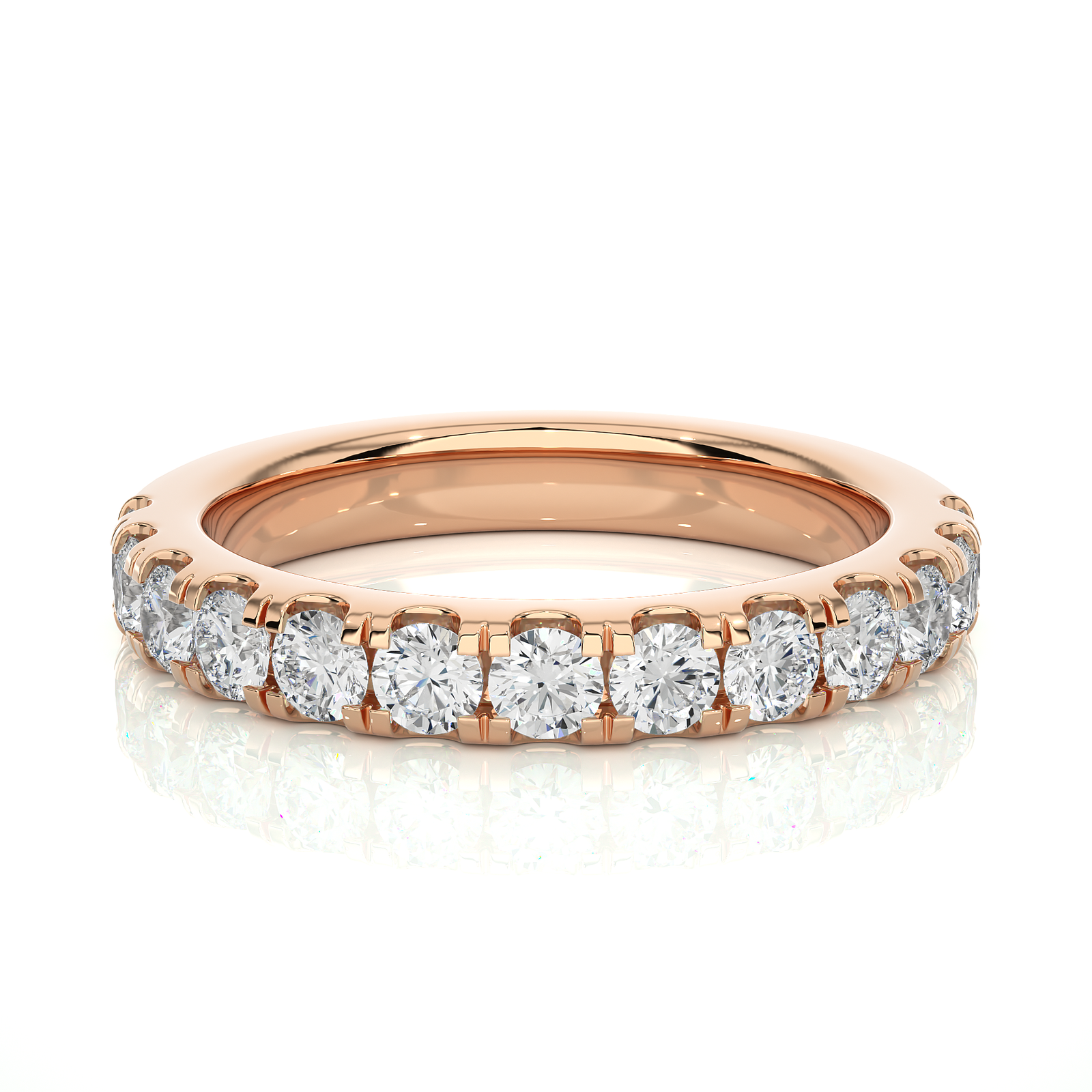 Classic Round Diamond Half Eternity Ring