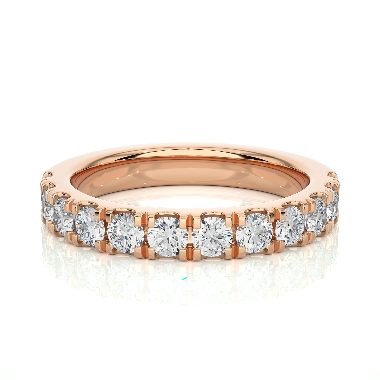 Round Diamond Half-Eternity Band