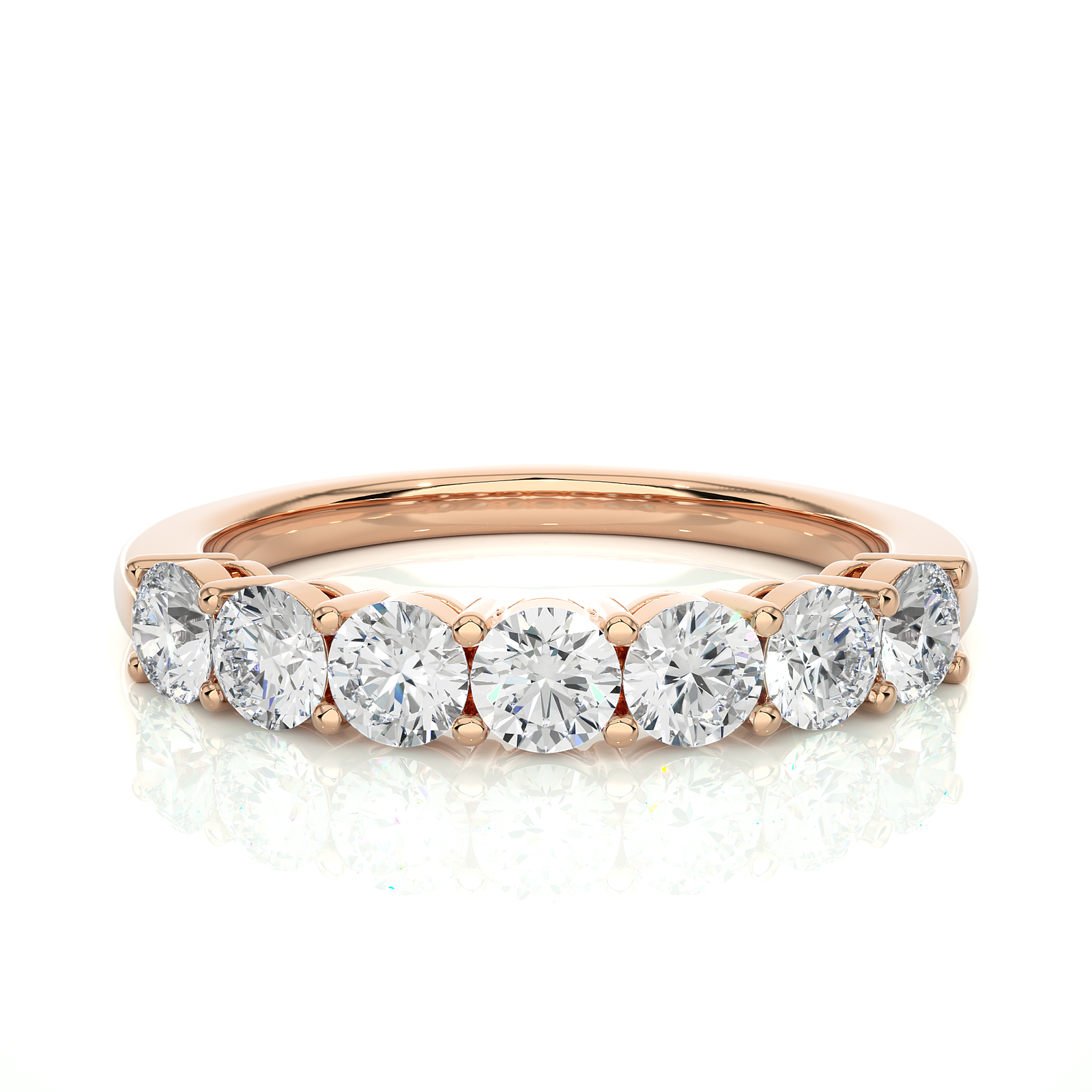 Seven-Stone Round Diamond Wedding Ring