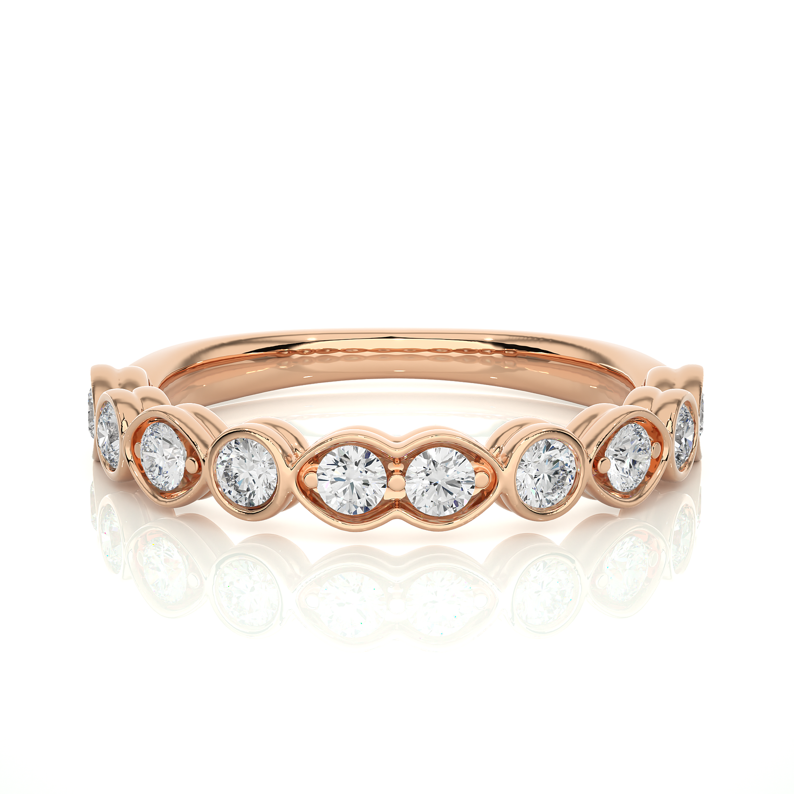 Bezel-Set Round Diamond Wedding Band