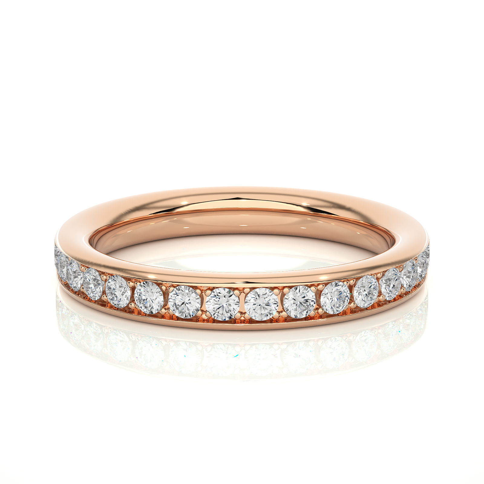 Channel-Set Round Diamond Wedding Band