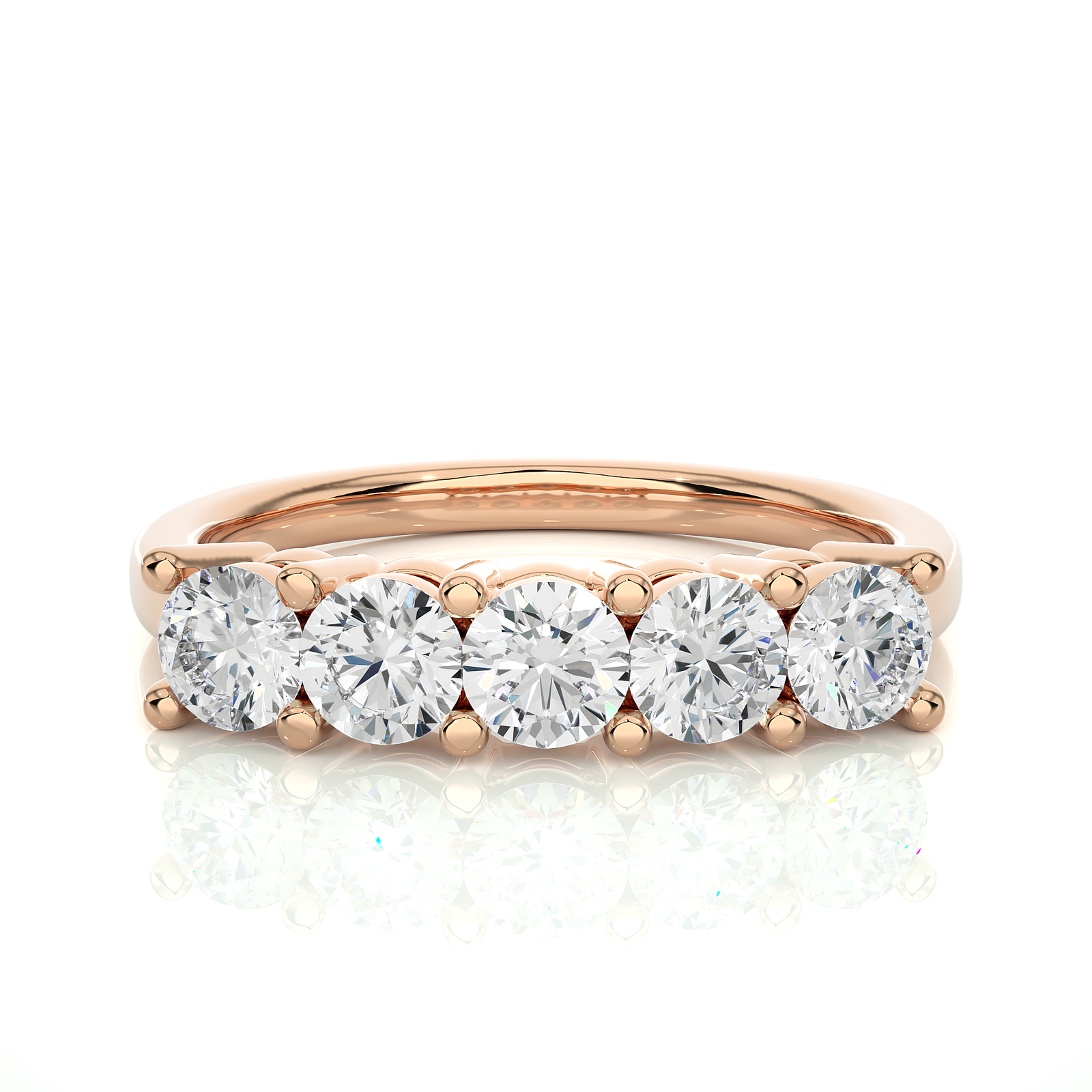 Five-Stone Prong Set Diamond Wedding Ring