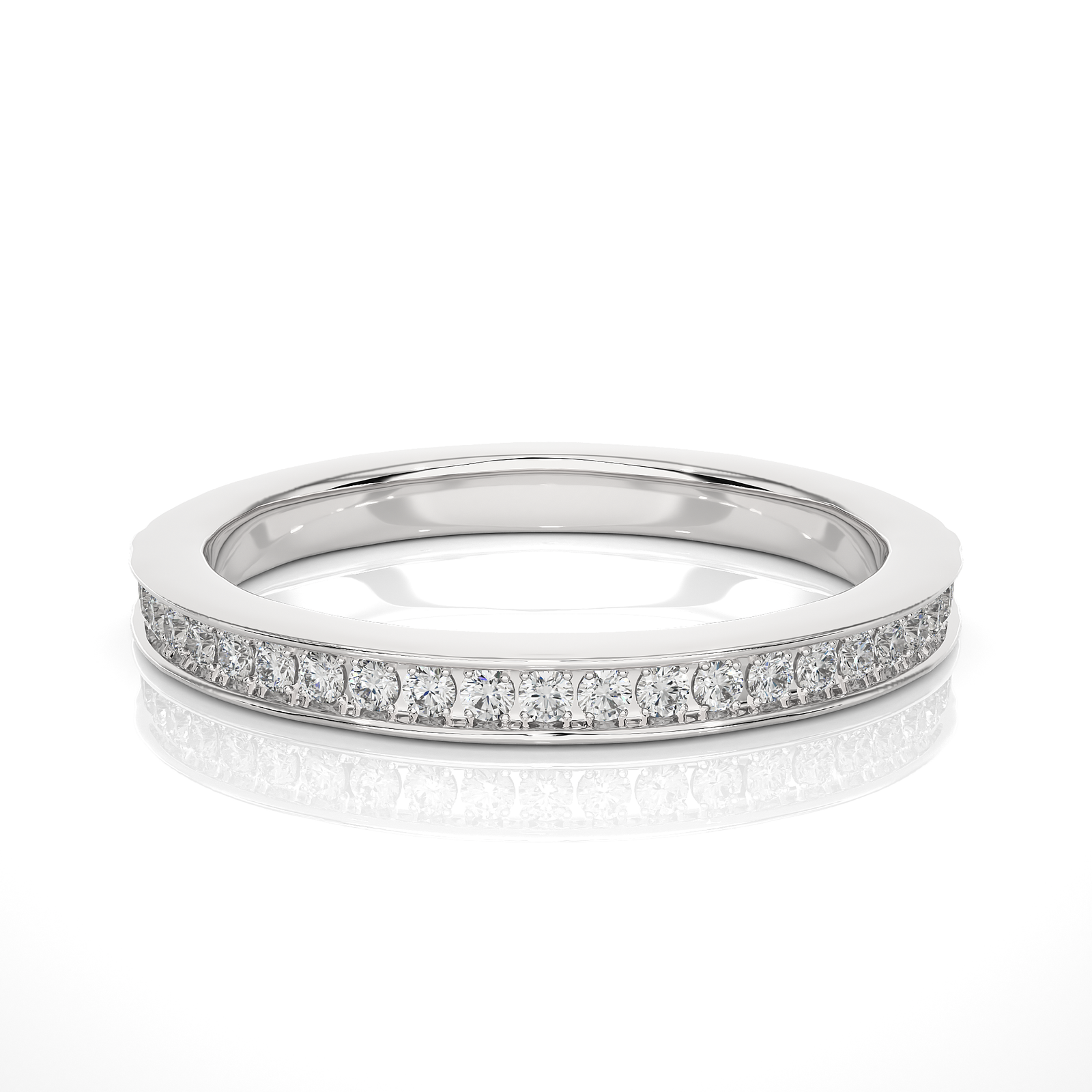 Channel Set Diamond Wedding Band