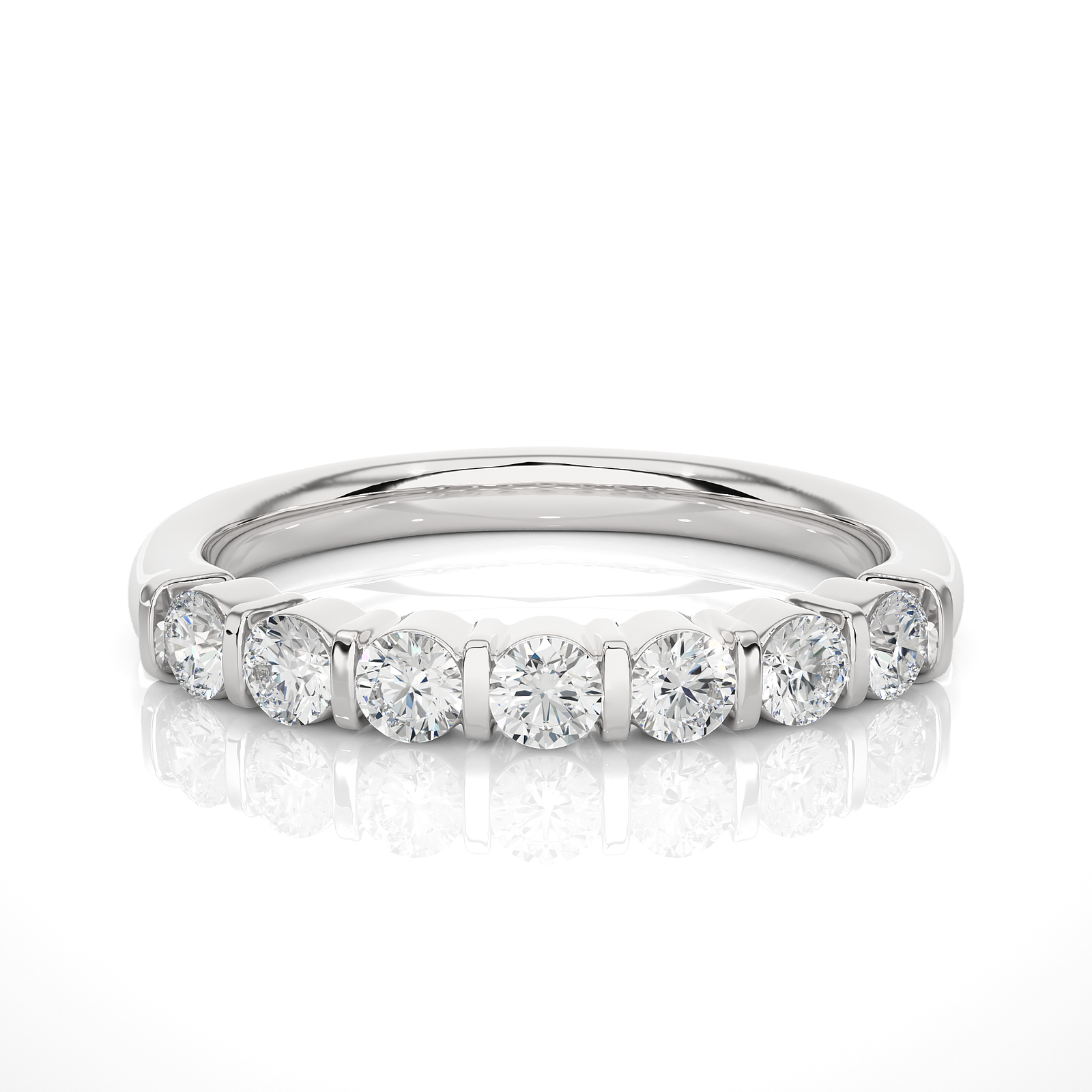 Bar Set Round Diamond Wedding Band
