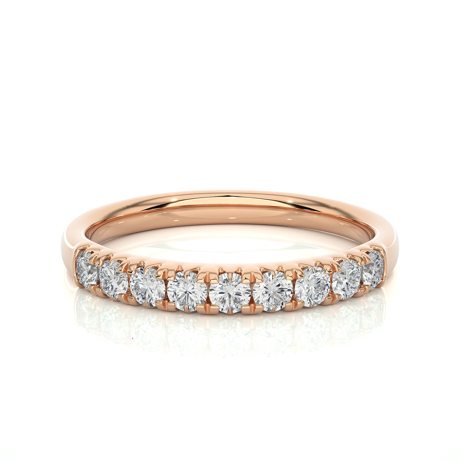 Delicate Prong Set Diamond Wedding Band