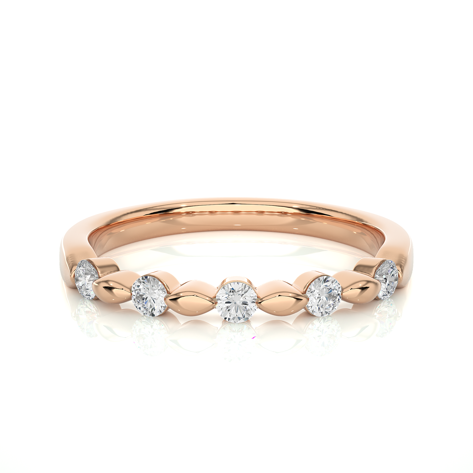 Bezel Set Diamond Dot Band