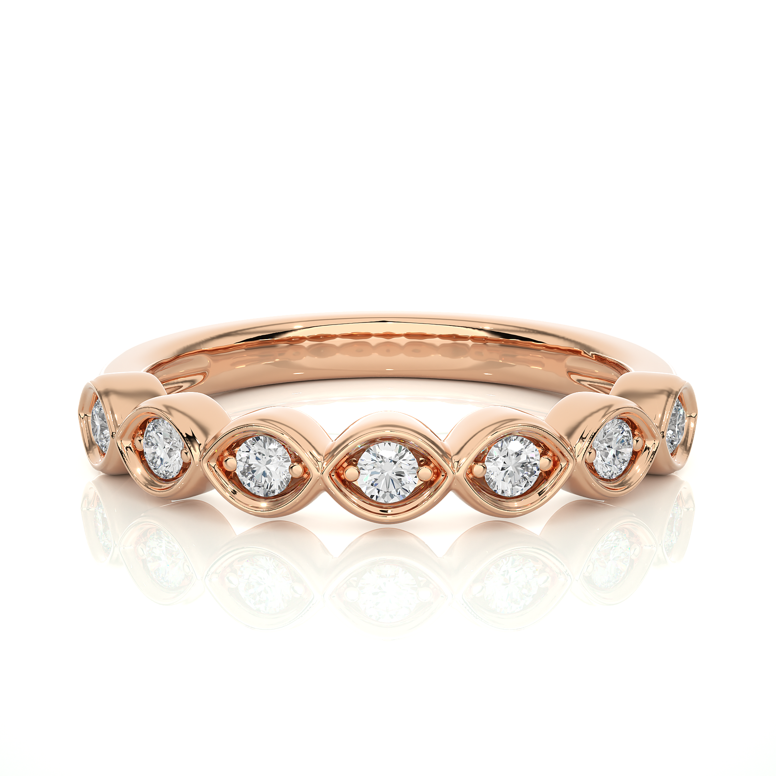 Bezel-Set Round Diamond Wedding Band