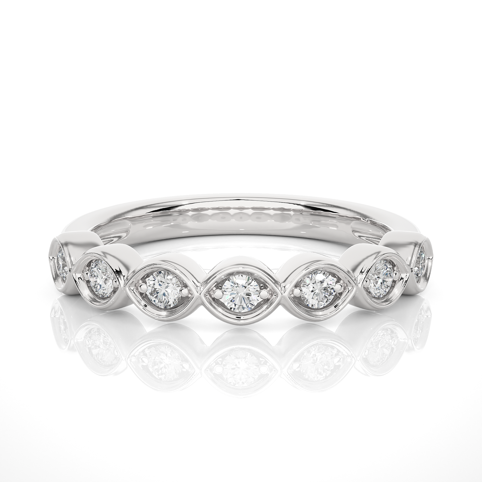 Bezel-Set Round Diamond Wedding Band