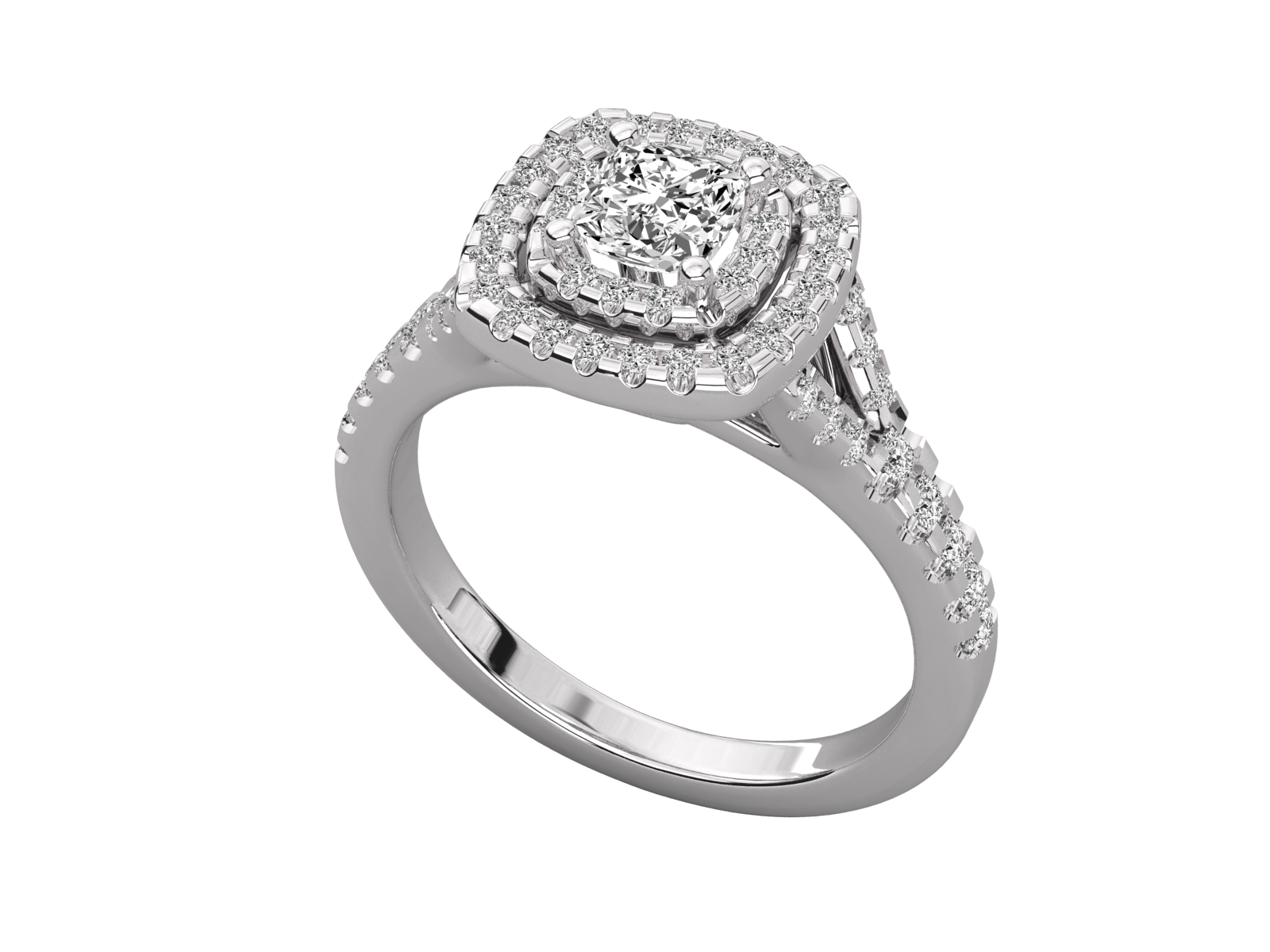 Double Halo Diamond Engagement Ring