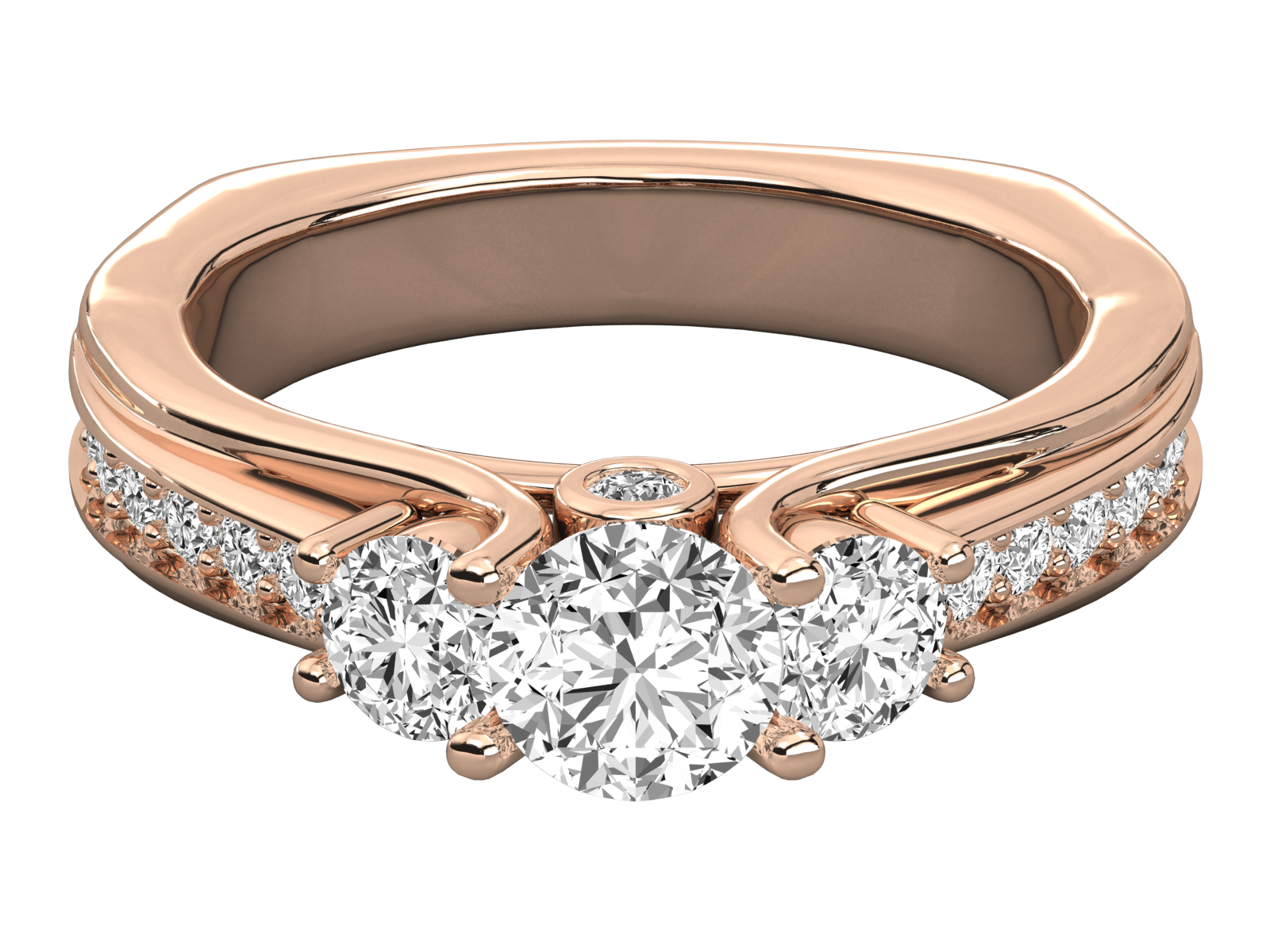 Three-Stone Diamond Engagement Ring