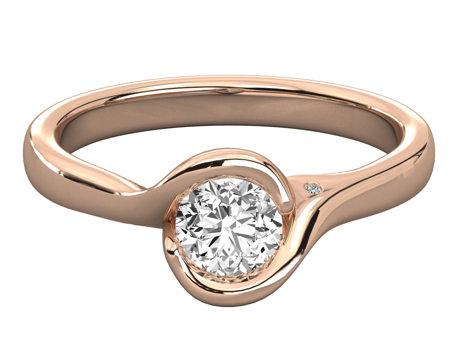 Wrap Bezel Diamond Engagement Ring