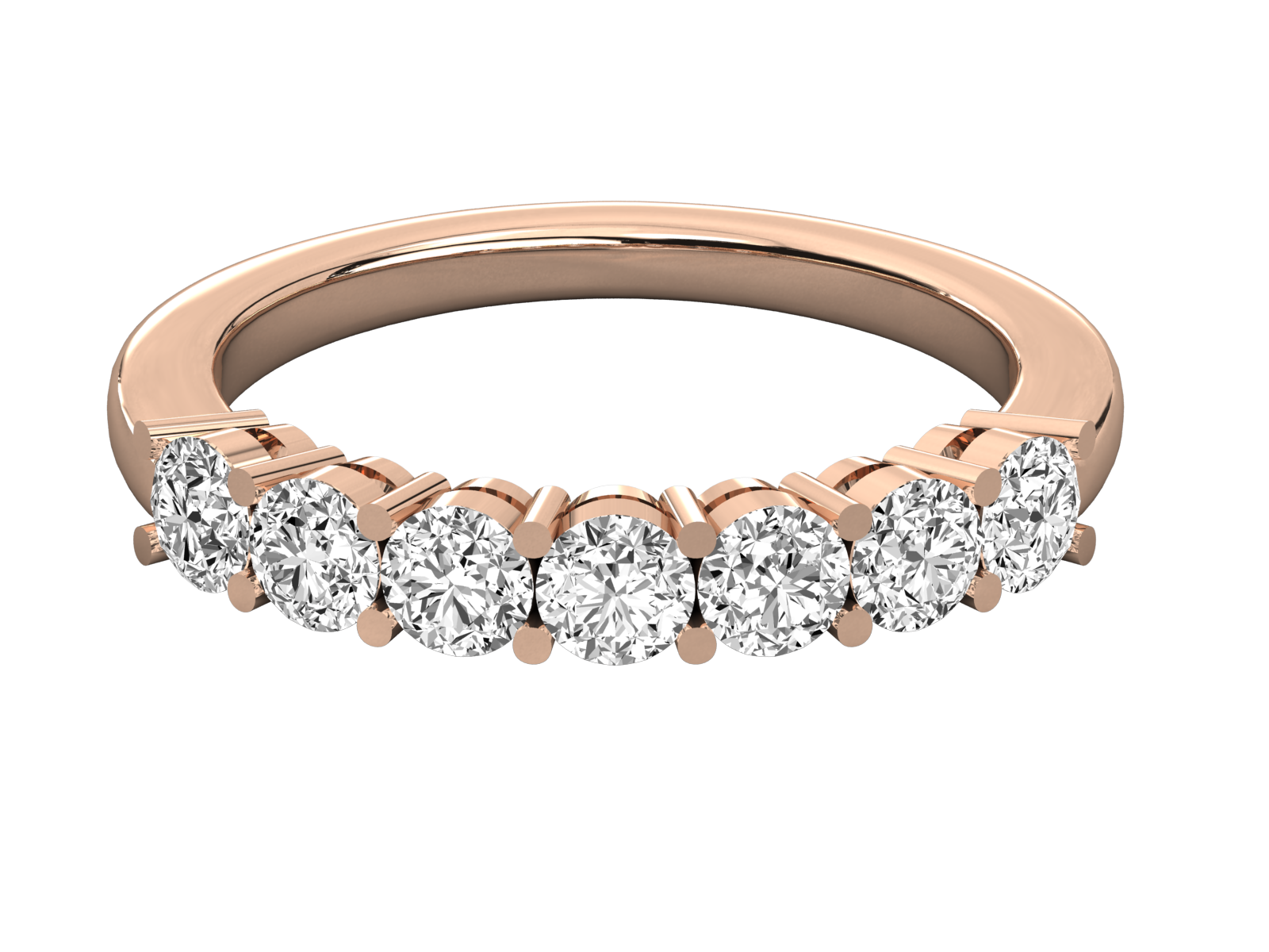 Shared Prong Diamond Wedding Band