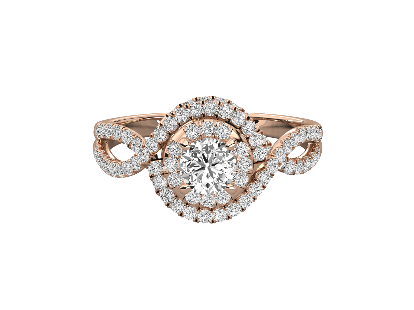 Infinity Halo Diamond Engagement Ring