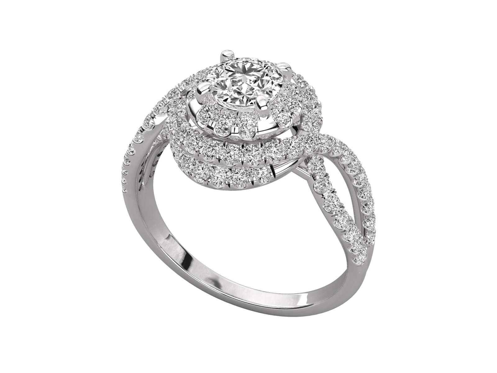 Infinity Halo Diamond Engagement Ring