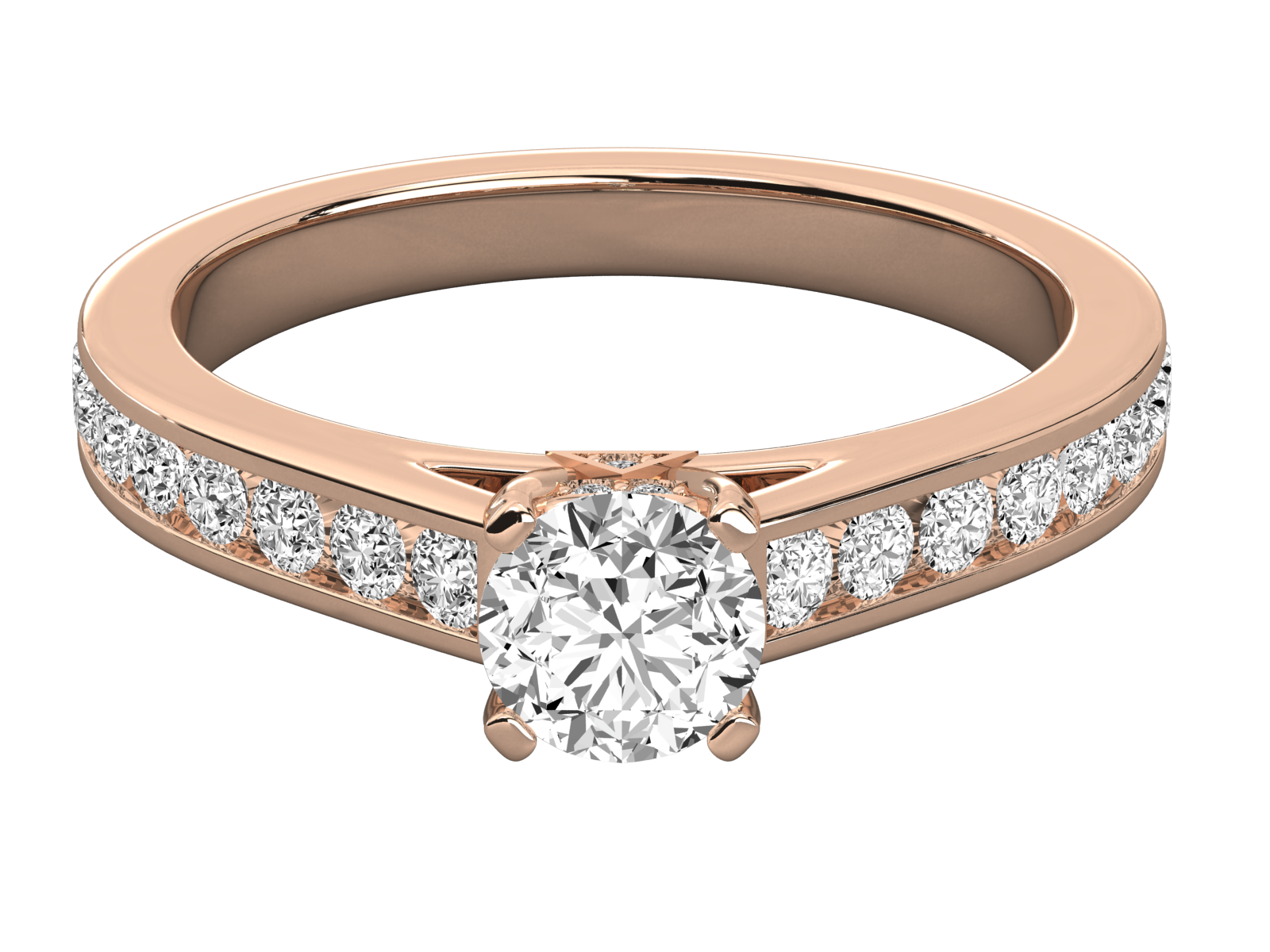 Channel Set Diamond Engagement Ring