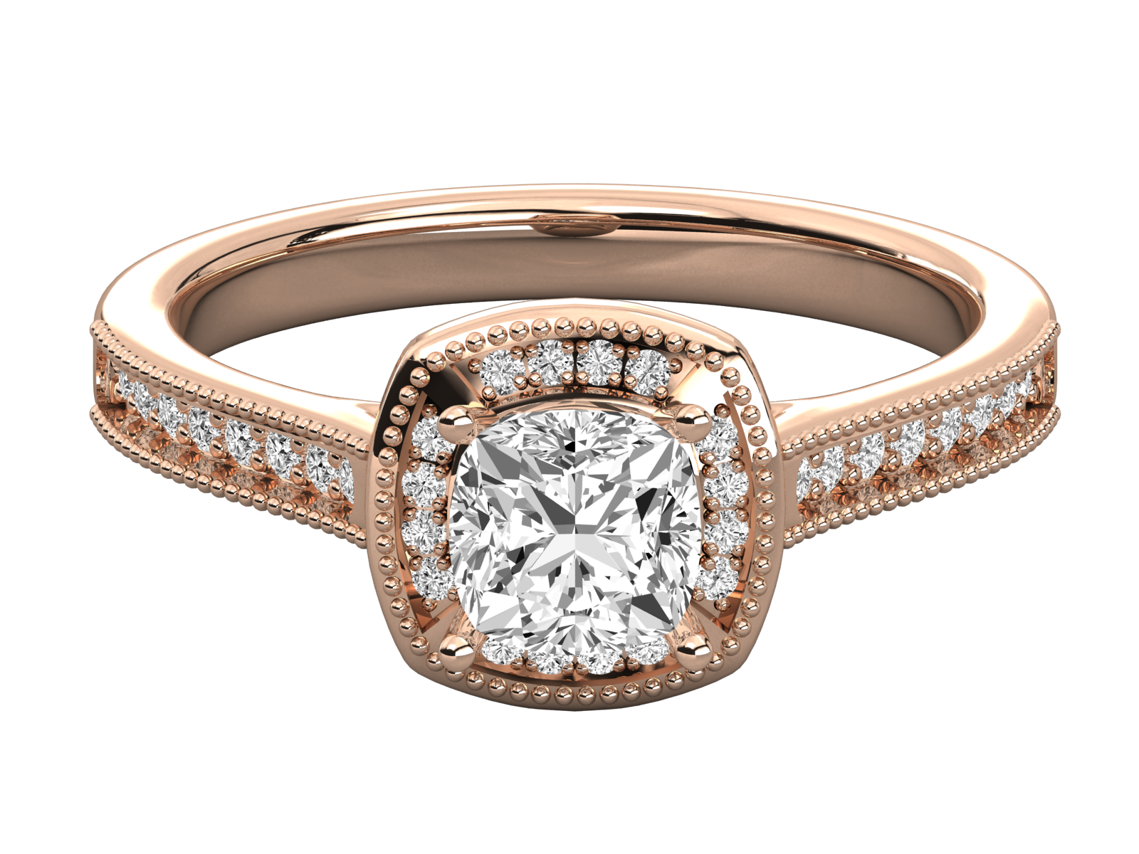Cushion Halo Diamond Engagement Ring