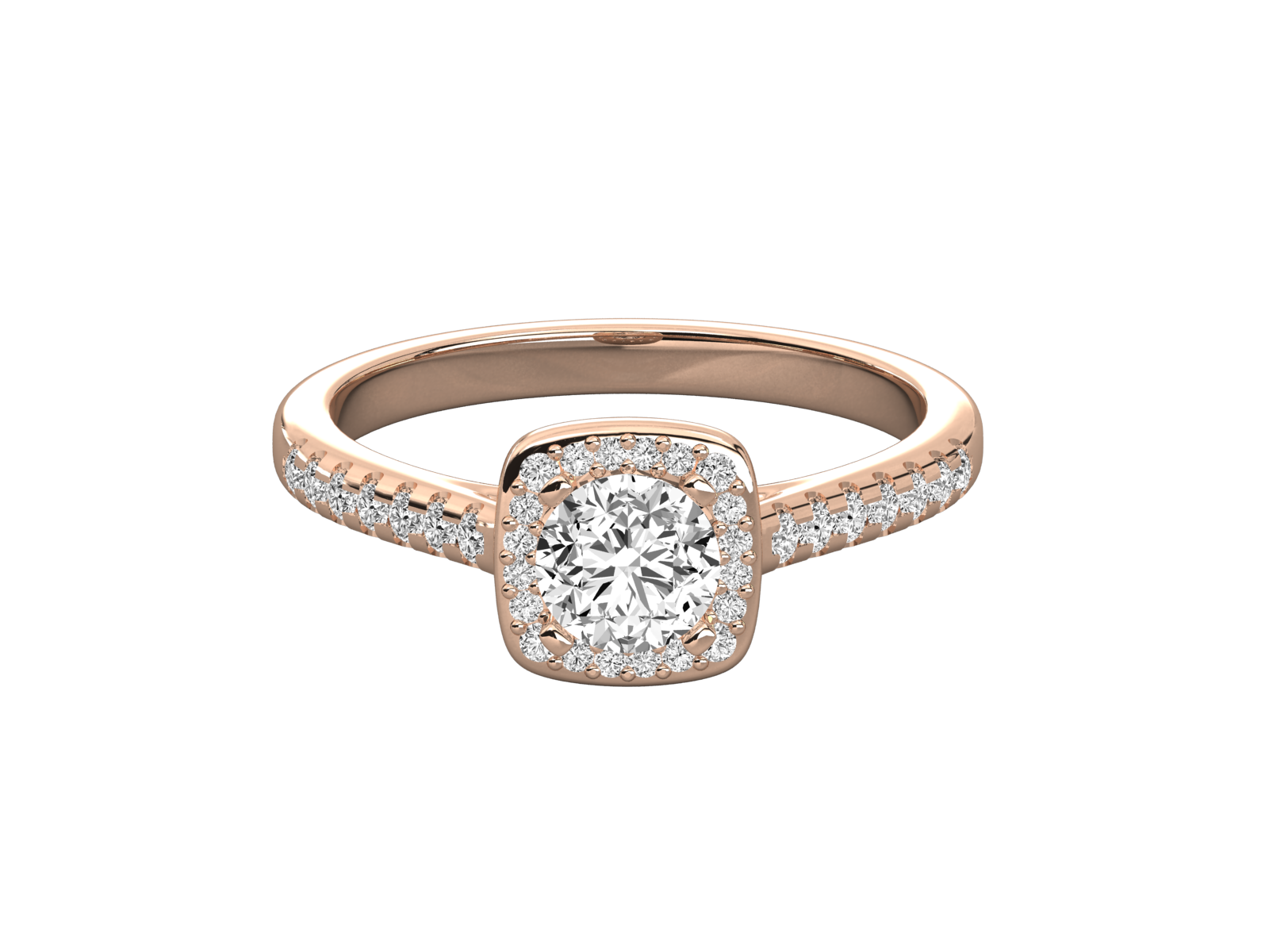 Cushion Halo Diamond Engagement Ring