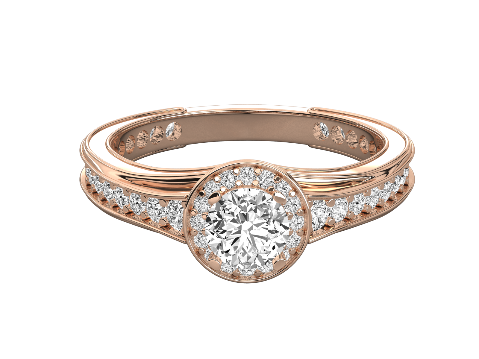 Bezel Halo Engagement Ring