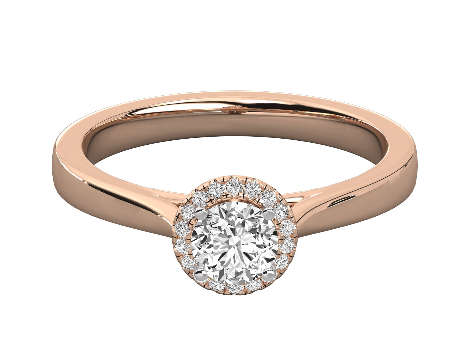 Round Halo Diamond Engagement Ring