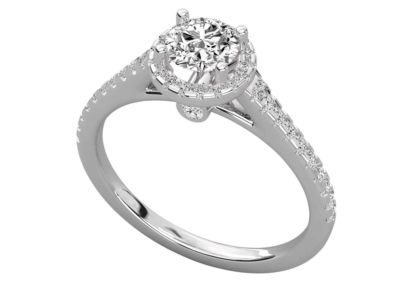 Round Halo Diamond Engagement Ring