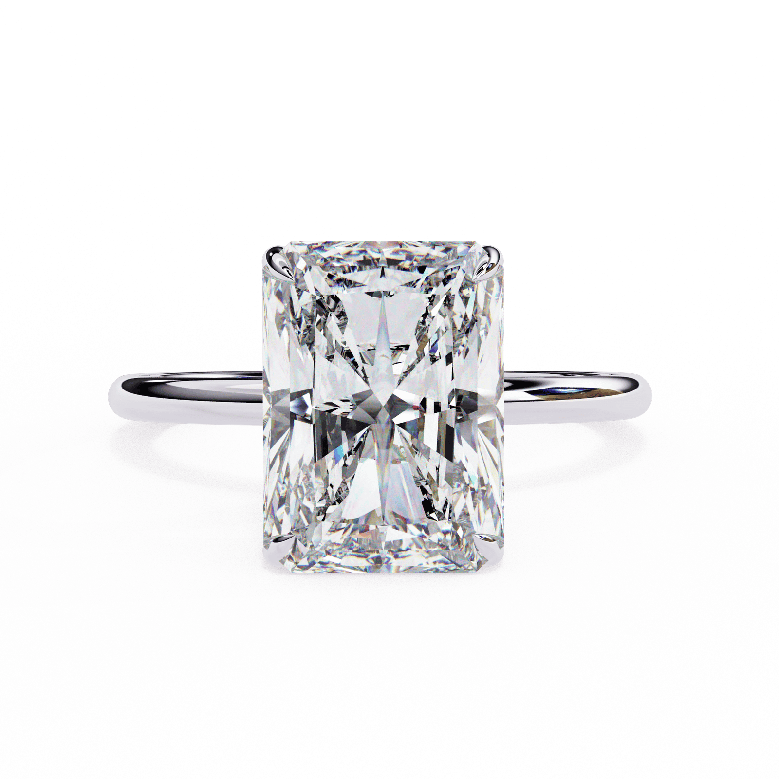 Radiant-Cut Solitaire Diamond Engagement Ring