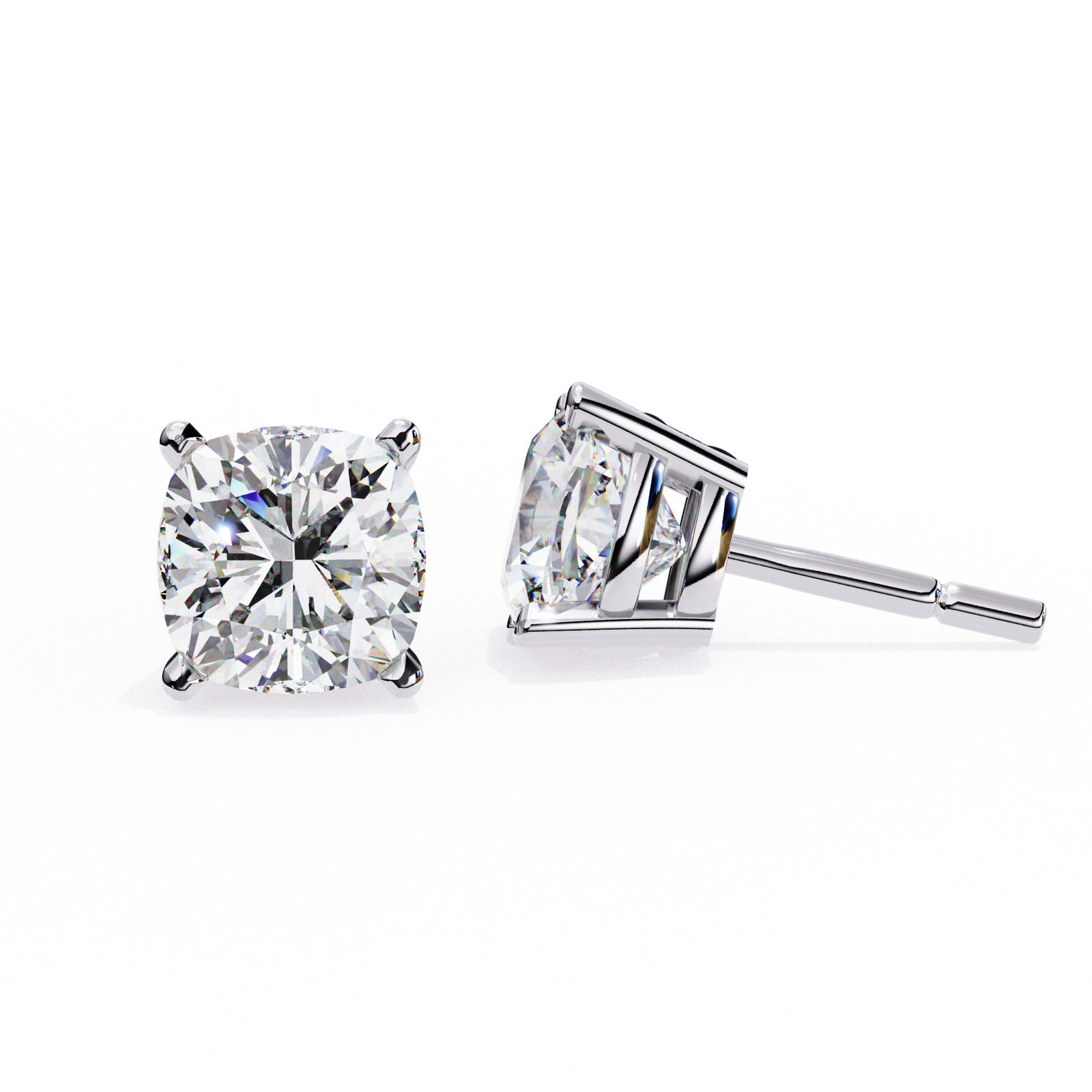 Cushion Cut Diamond Stud Earrings
