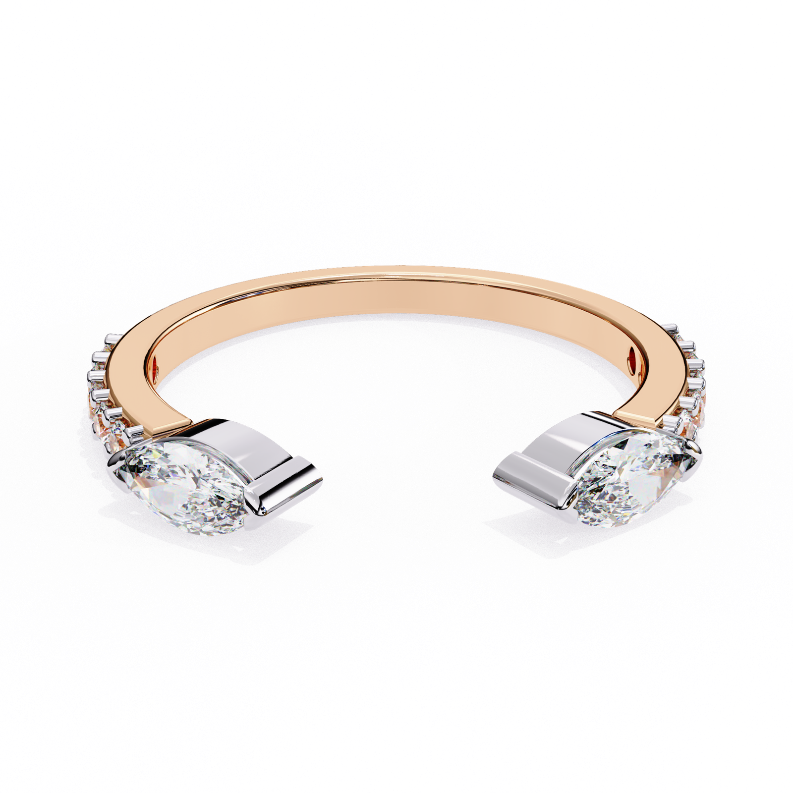 Marquise-Cut Diamond Open Ring