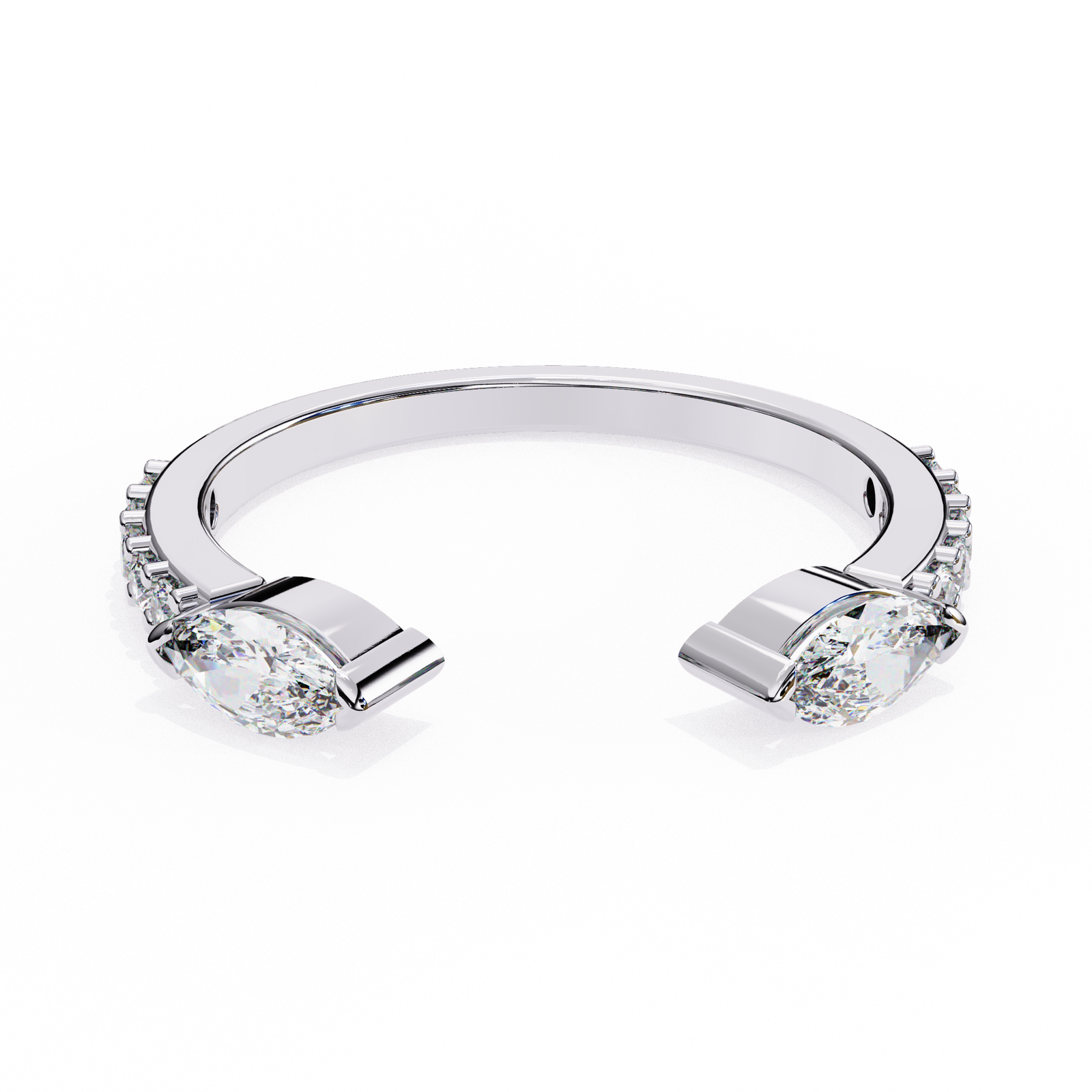 Marquise-Cut Diamond Open Ring