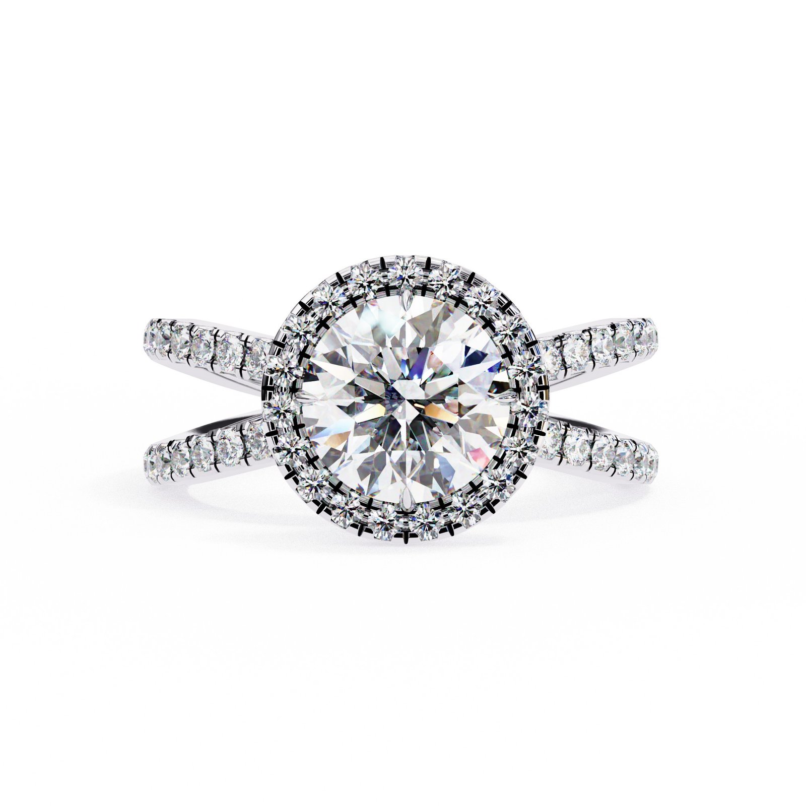 Round Cut Halo Diamond Engagement Ring
